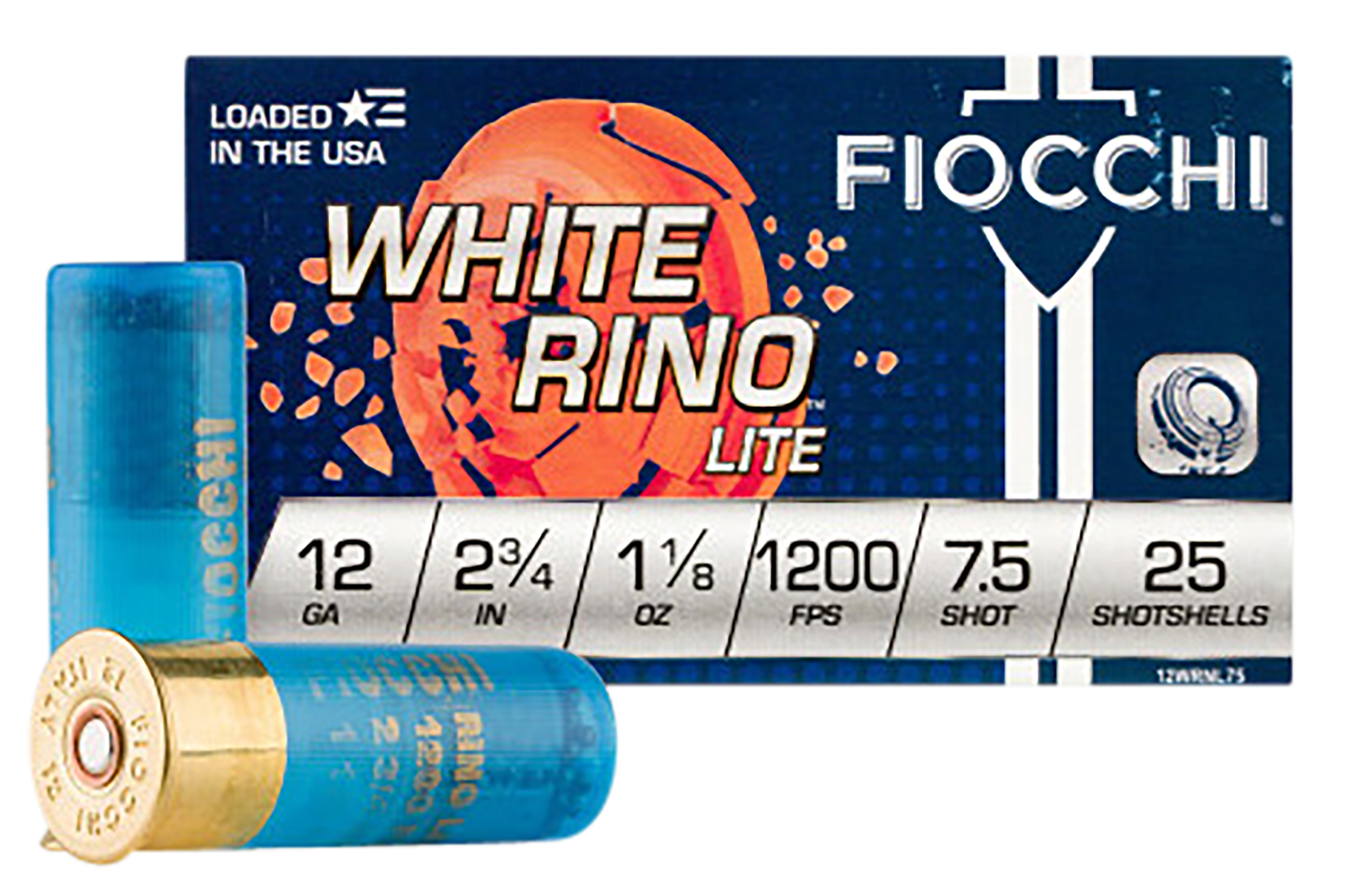 Fiocchi 12WRNL75 Exacta Target White Rino Lite 12 Gauge 2.75" 1 1/8 oz 7.5 Shot 25ea