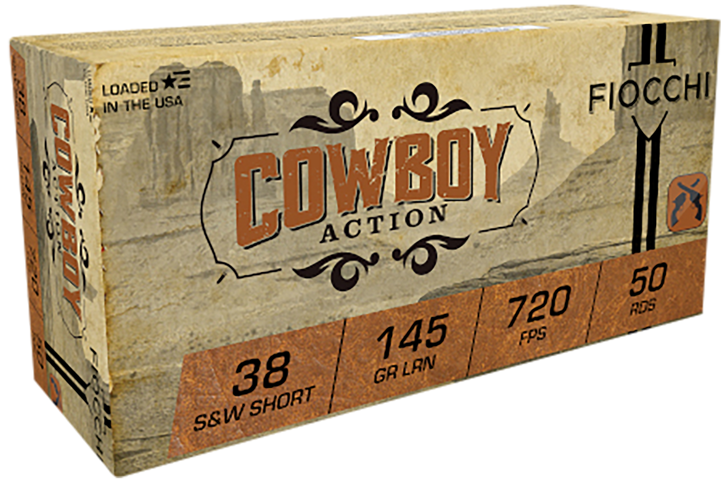 Fiocchi 38SWSHL Cowboy Action Pistol 38 S&W Short 145 gr Lead Round Nose (LRN) 50rd Bx
