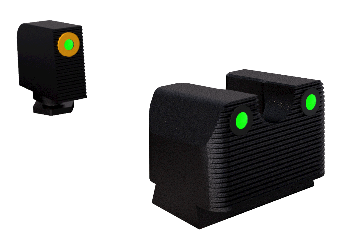 Rival Arms Night Sight Set Glock 17, 17L, 19, 23, 24, 26, 27, 33, 34, 35, 38, 39 Gen 1, 2, 3, 4, 5 Suppressor Height 3-Dot Tritium Green