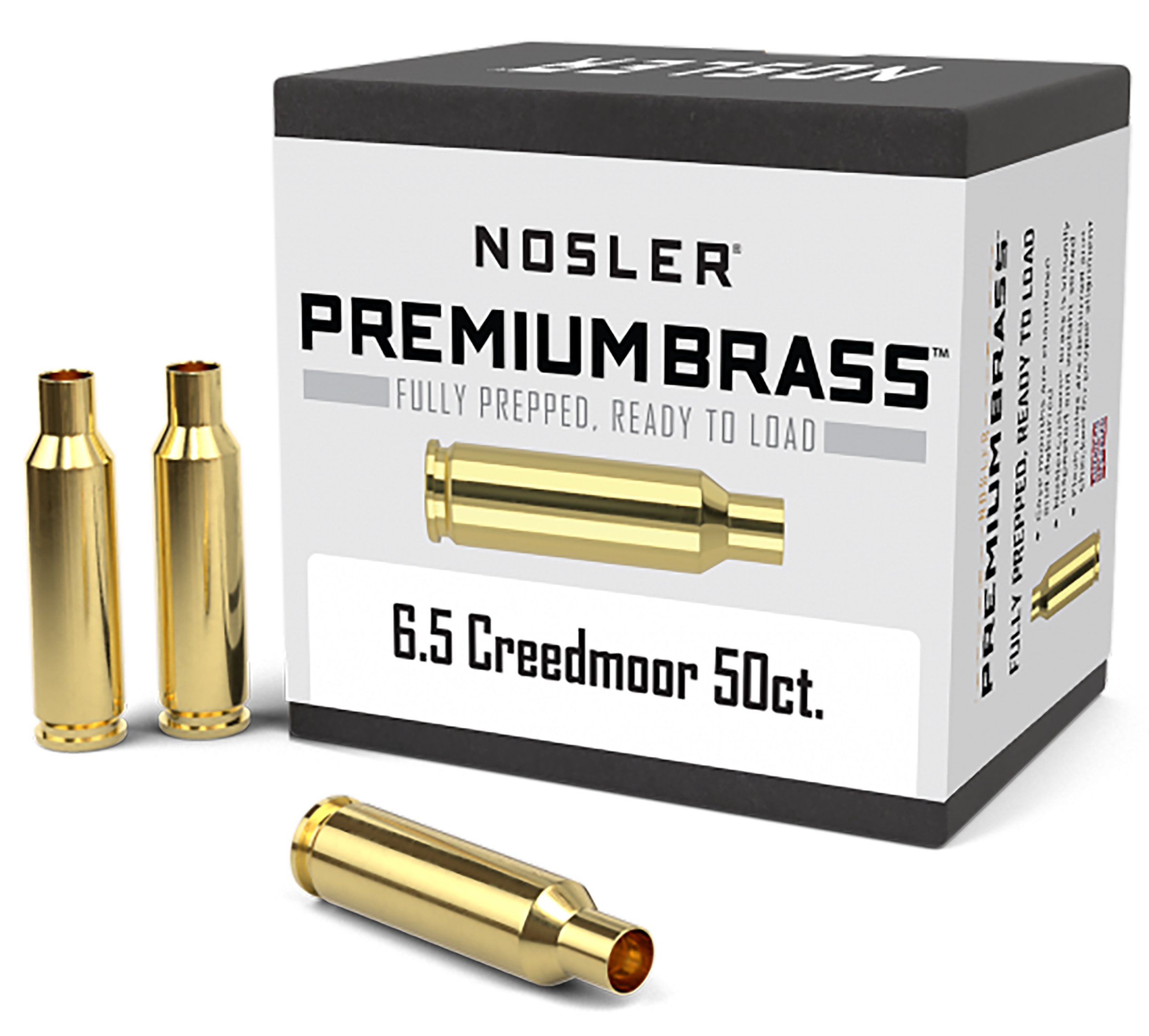 Nosler 44824 Premium Brass Unprimed Cases 6.5 Creedmoor Rifle Brass 50 Per Box