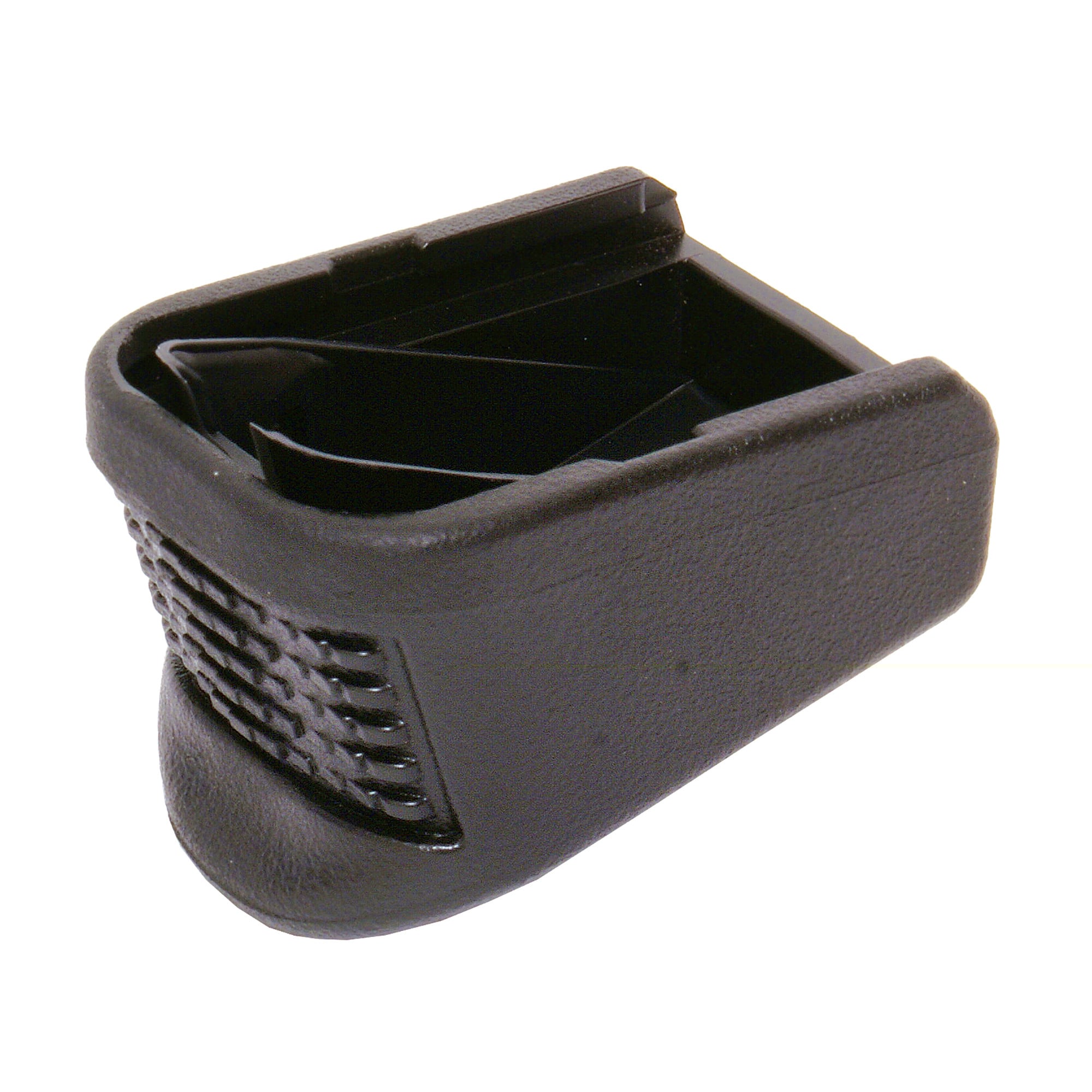 Pearce Grip PGGP Magazine Extensionmade of Polymer with Black Finish for Glock Mid, Full Size Models; Adds 2rds for 9mm Luger, 40 S&W & 357 Sig, 1rd for 45 GAP Magazines