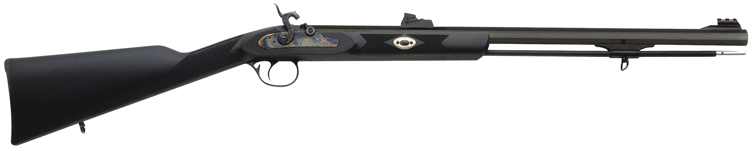 Traditions Deerhunter Muzzleloading Rifle 50 Caliber Percussion 24" Blued Barrel Synthetic Stock Black