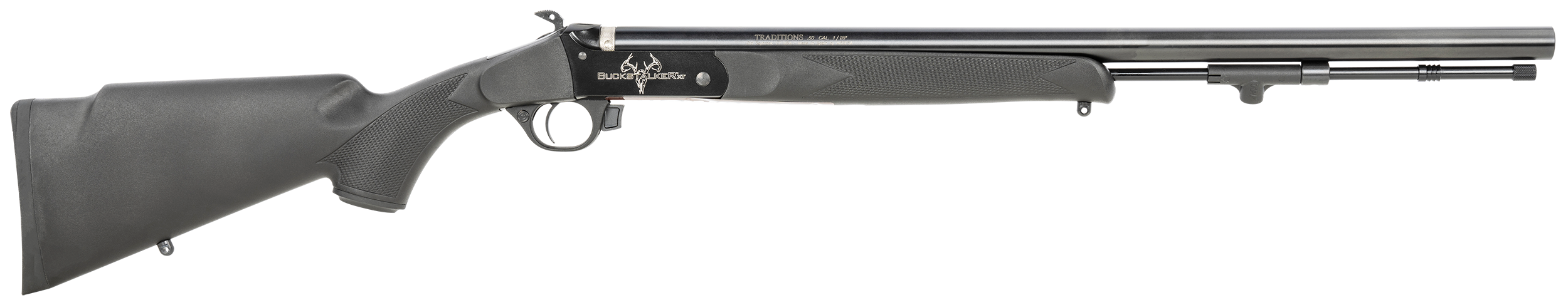 Traditions R72000840 Buckstalker XT 50 Cal 209 Primer 24" Blued Rec/Barrel Black Synthetic Stock
