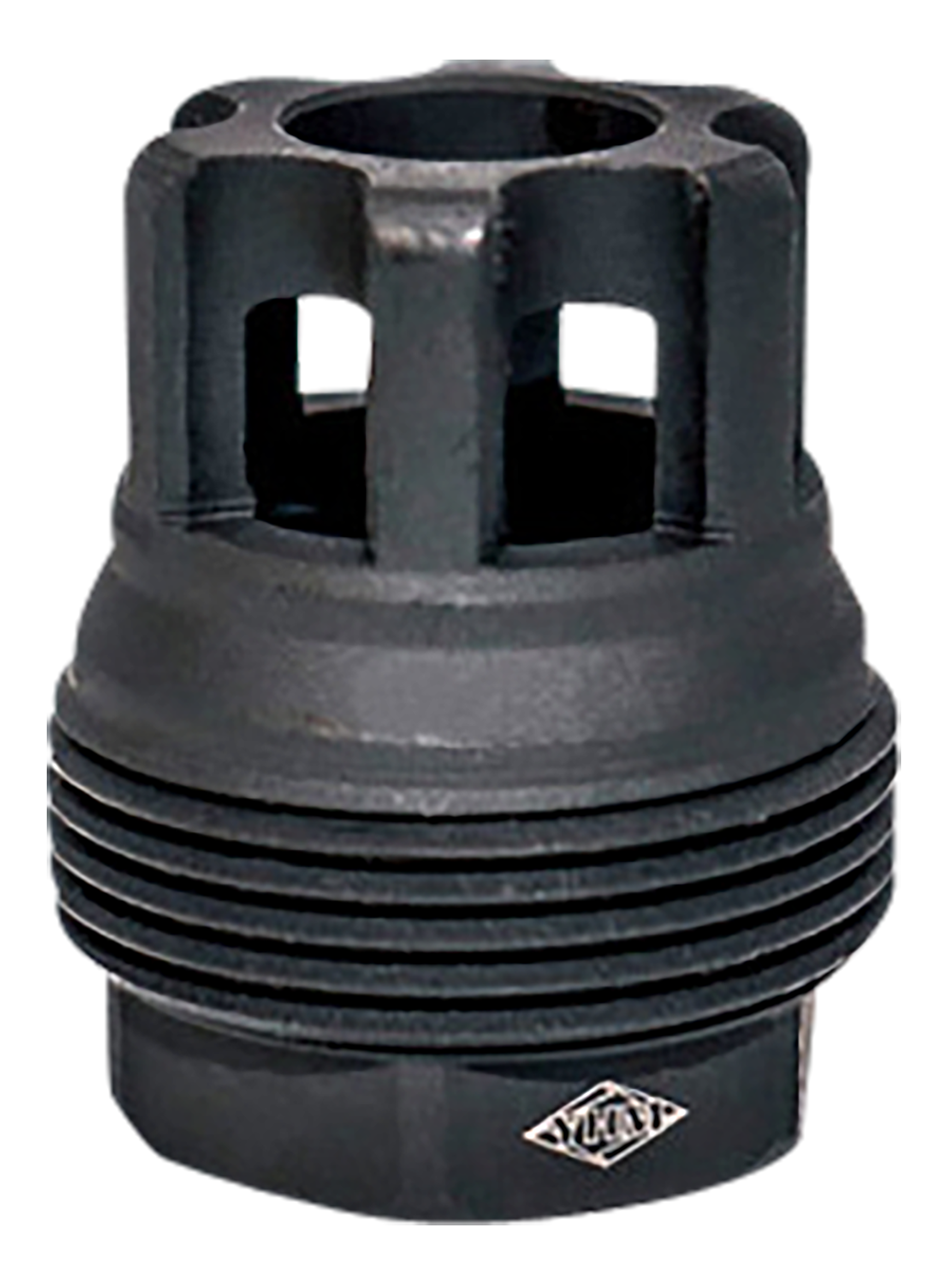 Yankee Hill 4401MB24 sRx QD Mini Muzzle Brake Black Phosphate Steel with 5/8"-24 tpi, 9mm, 1.10" OAL & 9.375" Diameter for sRx Adapters