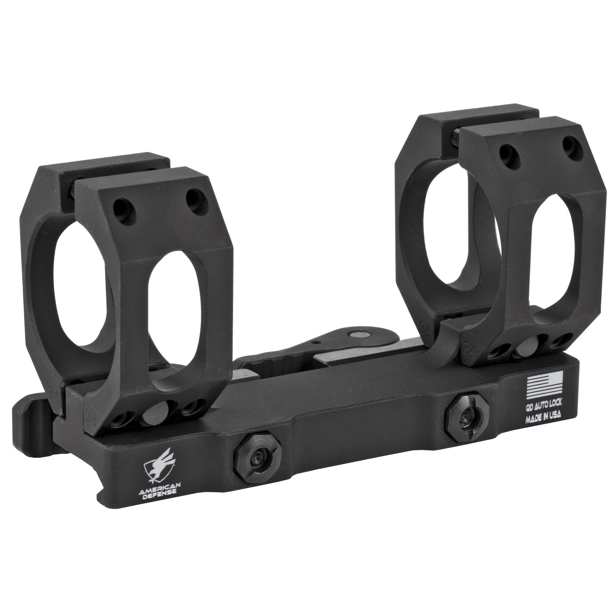 American Defense AD-RECON-SL 34mm Scope Mount Black, Tactical Levers, 0 MOA