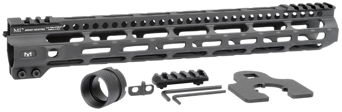 Midwest Industries MICRLW14 Combat Lightweight AR-15 Black Hardcoat Anodized Aluminum/Polymer 14" Picatinny/M-LOK