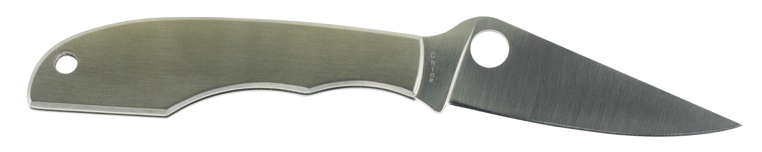 Spyderco C138P GrassHopper2.30" Folding Clip Point Plain 12C27 Sandvik Blade Engraved Spyderco Bug Stainless Steel Handle