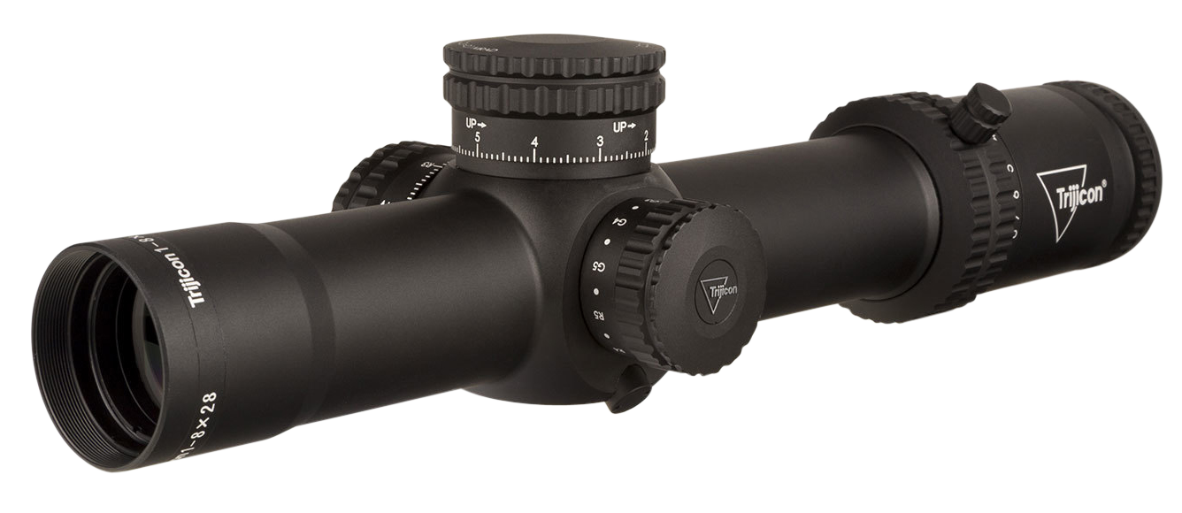 Trijicon 1-8x28 Credo 34mm Rifle Scope Matte Black, MRAD Segmented Circle (Red / Green), 1/p