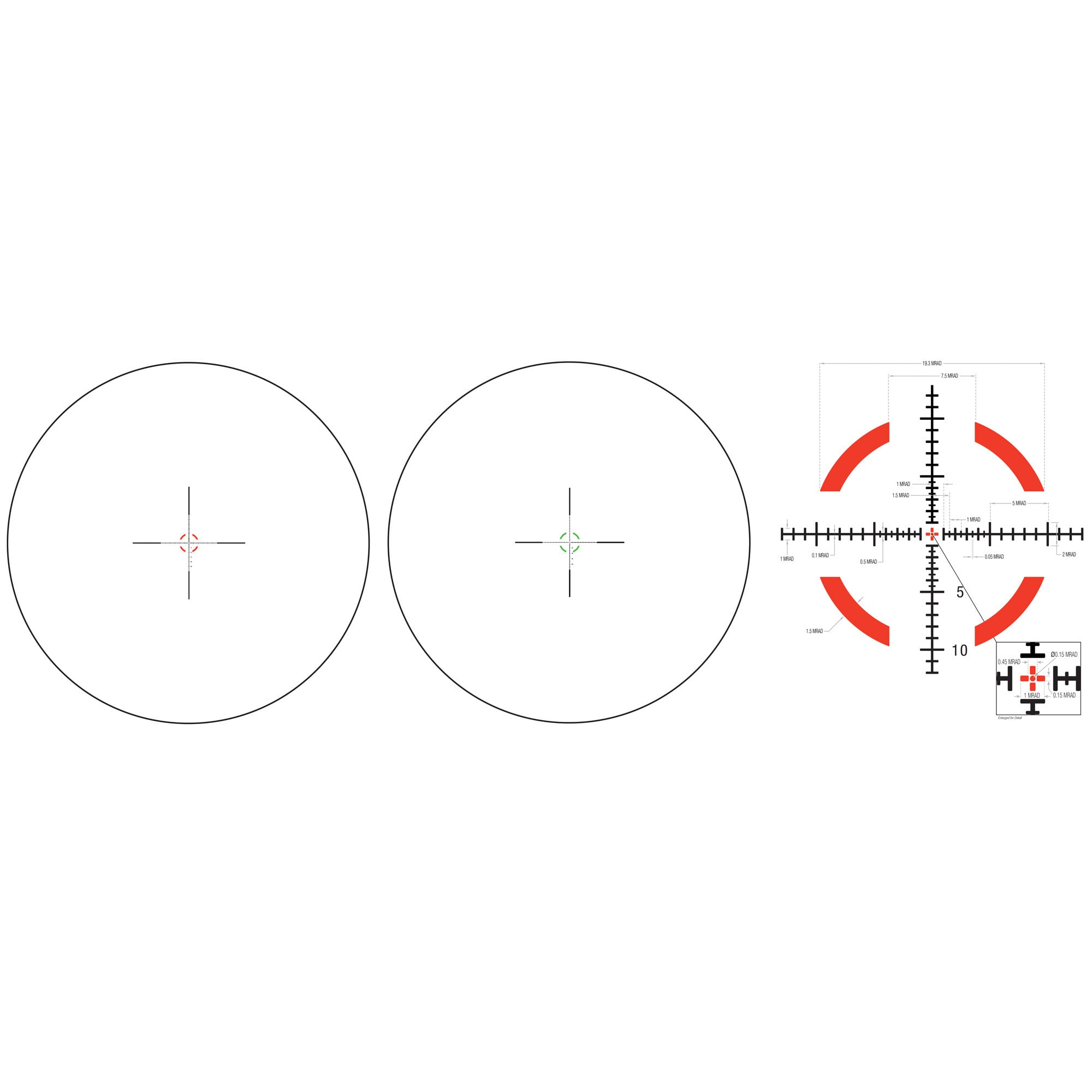 Trijicon 1-8x28 Credo 34mm Rifle Scope Matte Black, MRAD Segmented Circle (Red / Green), 1/p