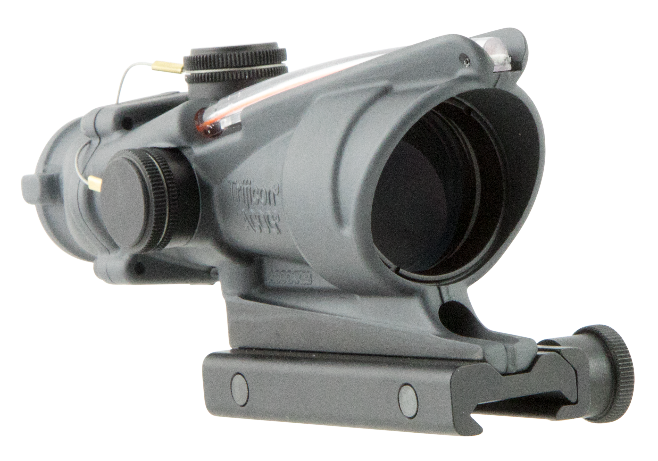 Trijicon 4x32 Acog Rifle Scope Sniper Gray, .223 Red Chevron, w/ Picatinny Adapter