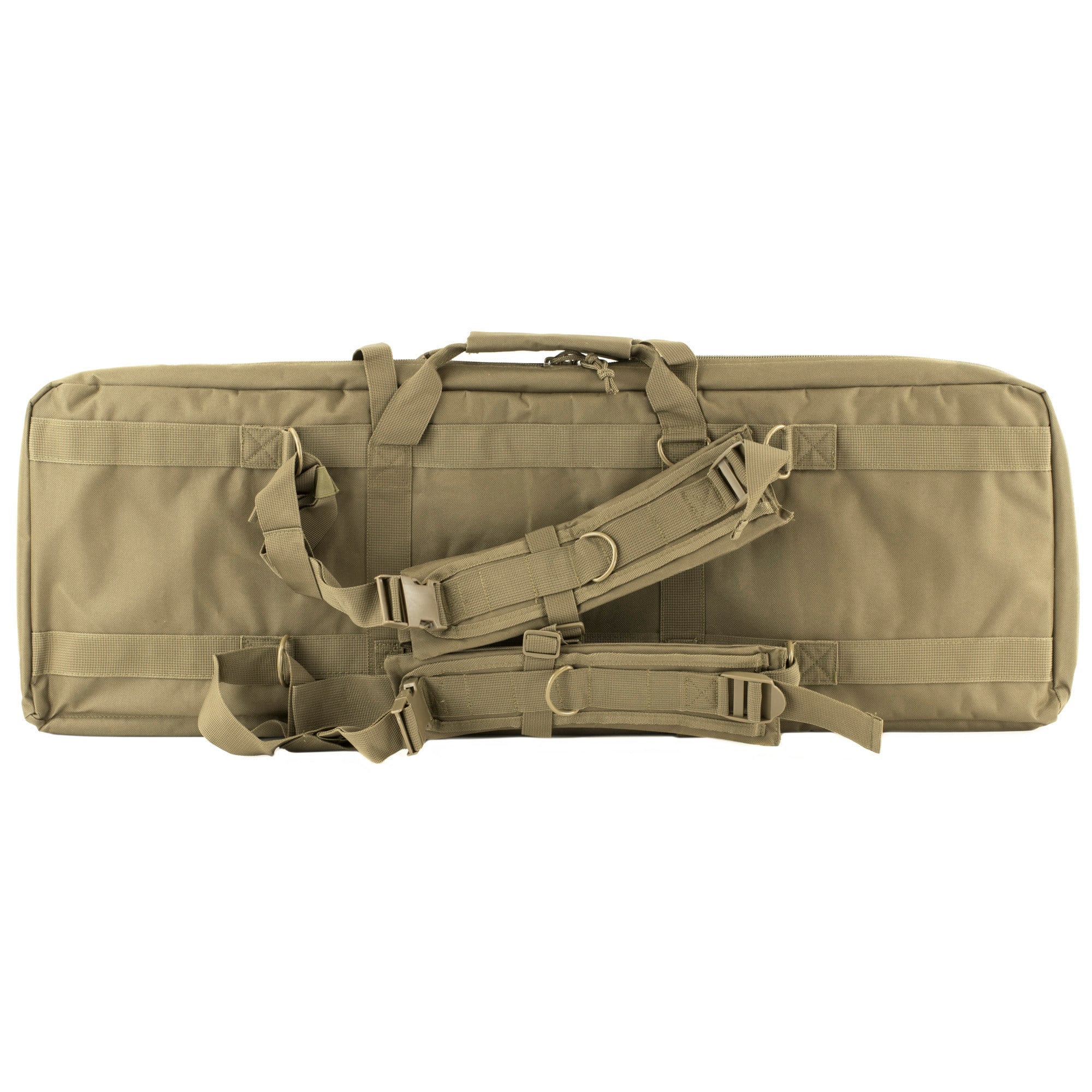 NcStar CVDC2946T36 VISM Double Carbine Case Tan PVC Nylon with Foam Padding, Lockable Zippers, Pockets & MOLLE Webbing36" L x 13" H Interior Dimensions