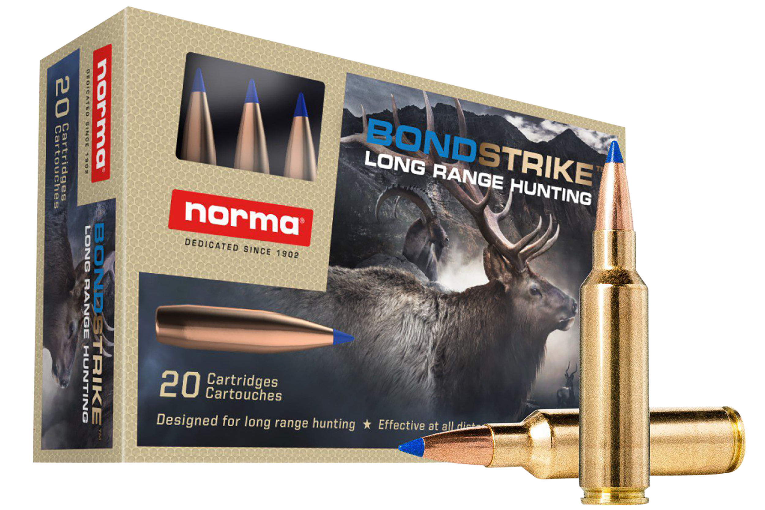 Norma Bondstrike Ammunition 300 Winchester Short Magnum 180 Grain Polymer Tip Boat Tail 20RD
