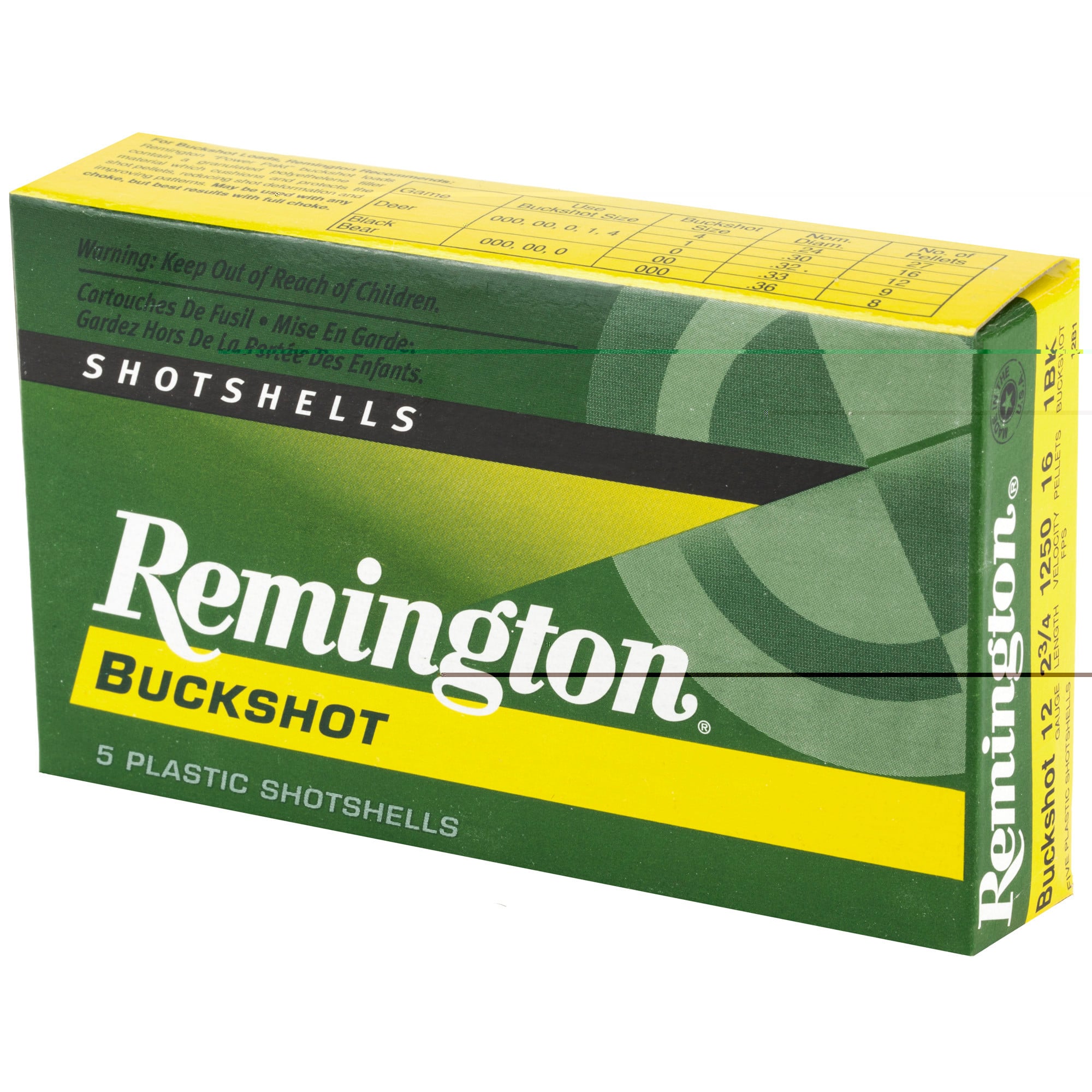 Remington Express Ammunition 12 Gauge 2-3/4" #1 Buckshot 16 Pellets Box of 5