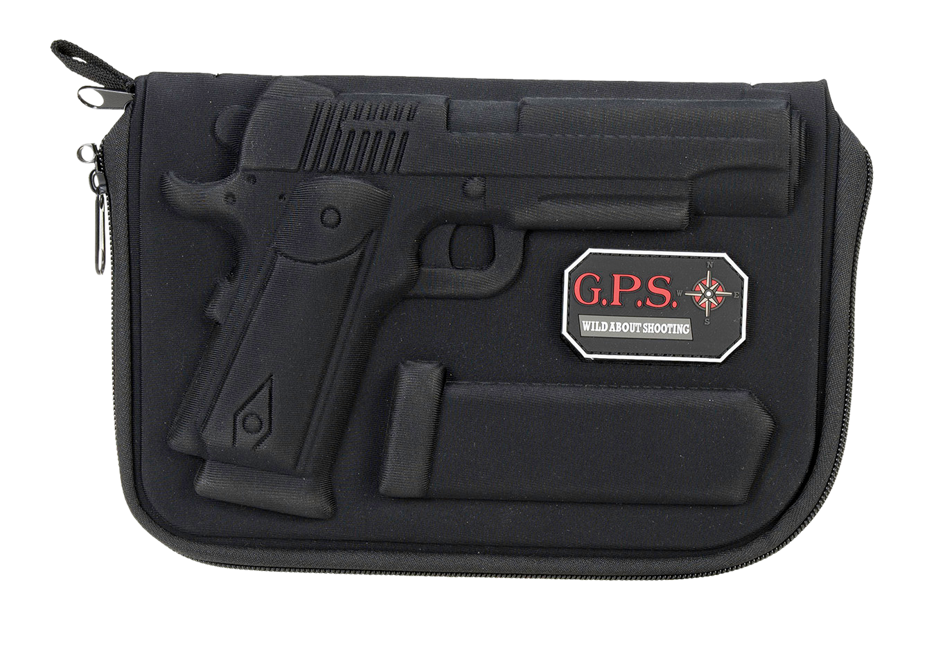 GPS Bags 908PC Custom Moldedwith Lockable Zippers, Internal Mag Holder & Black Finish for 1911 & Similar Clones