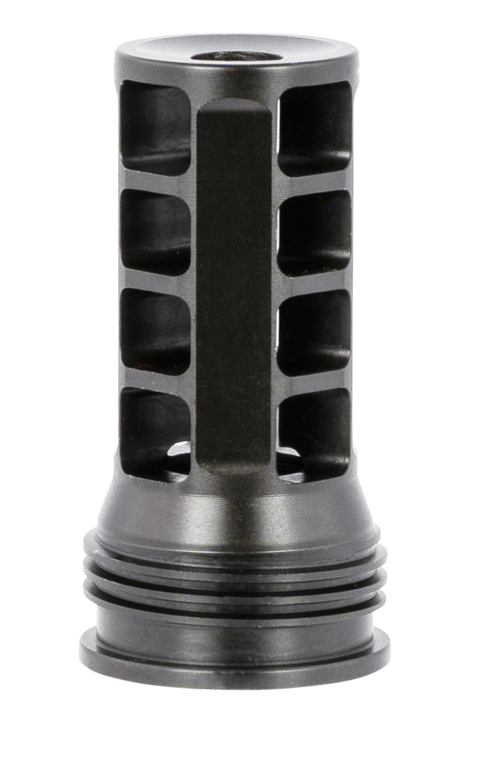 Huxwrx 1574 QD 762 Muzzle Brake Black with 5/8"-24 tpi Threads, 2.30" OAL & 1.20" Diameter for 30 Cal AR-Platform