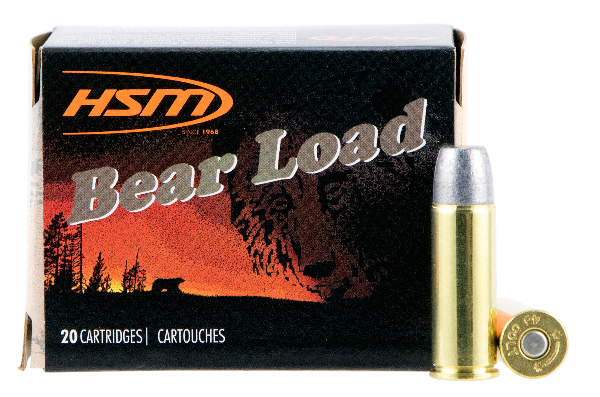 HSM 45C7N20 Bear Load Hunting 45 Colt 325 gr Wide Flat Nose (WFN) 20 Per Box/ 20 Cs