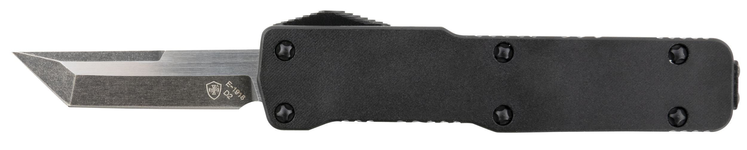 Templar Knife CABR221 Premium Lightweight Micro 1.85" OTF Tanto Plain Black Oxide Stonewashed Powdered D2 Steel Blade/3.50" Black Rubber/Aluminum Handle Features California Legal
