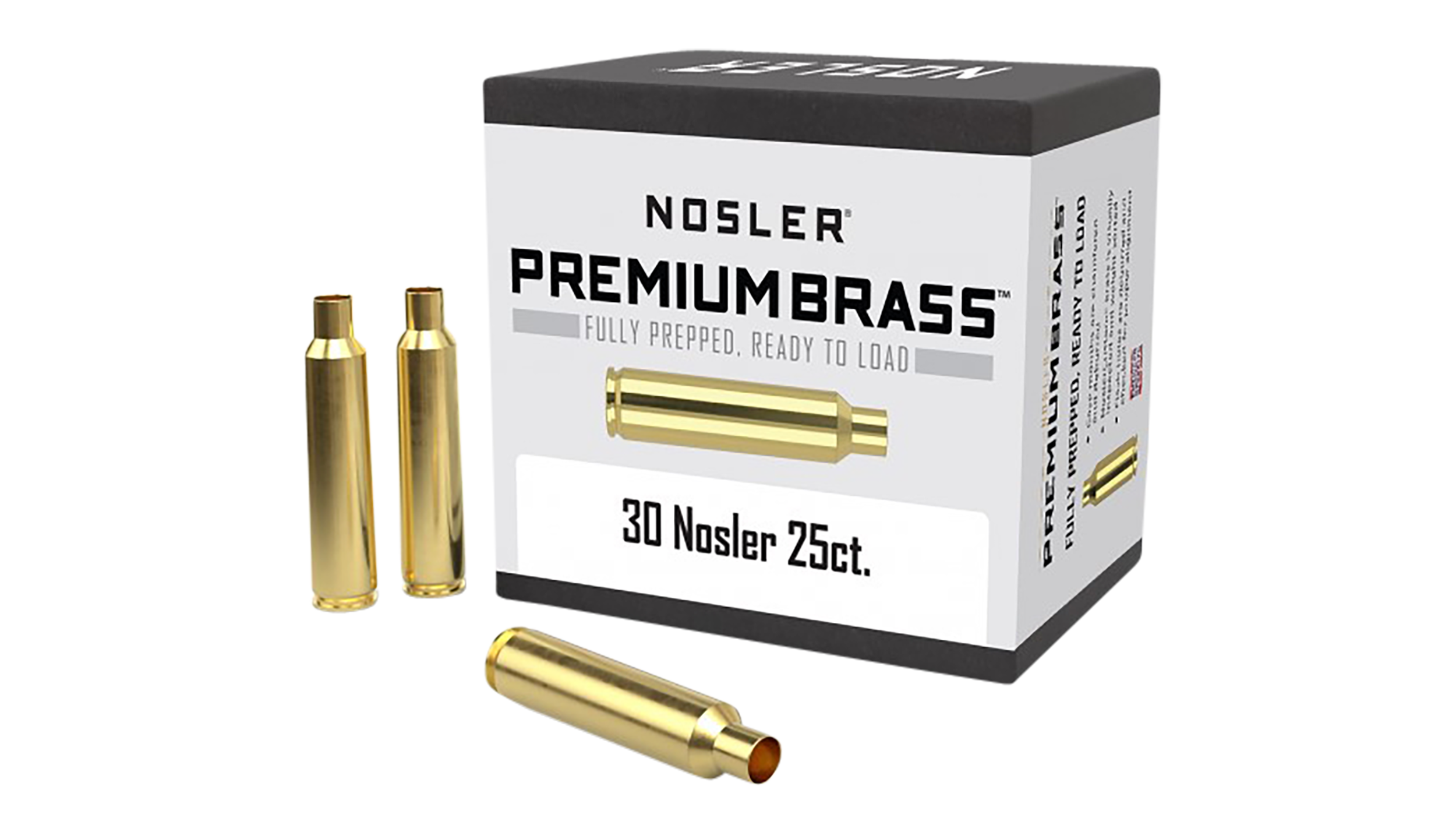 Nosler 10221 Premium Brass Unprimed Cases 30 Nosler Rifle Brass 25 Per Box