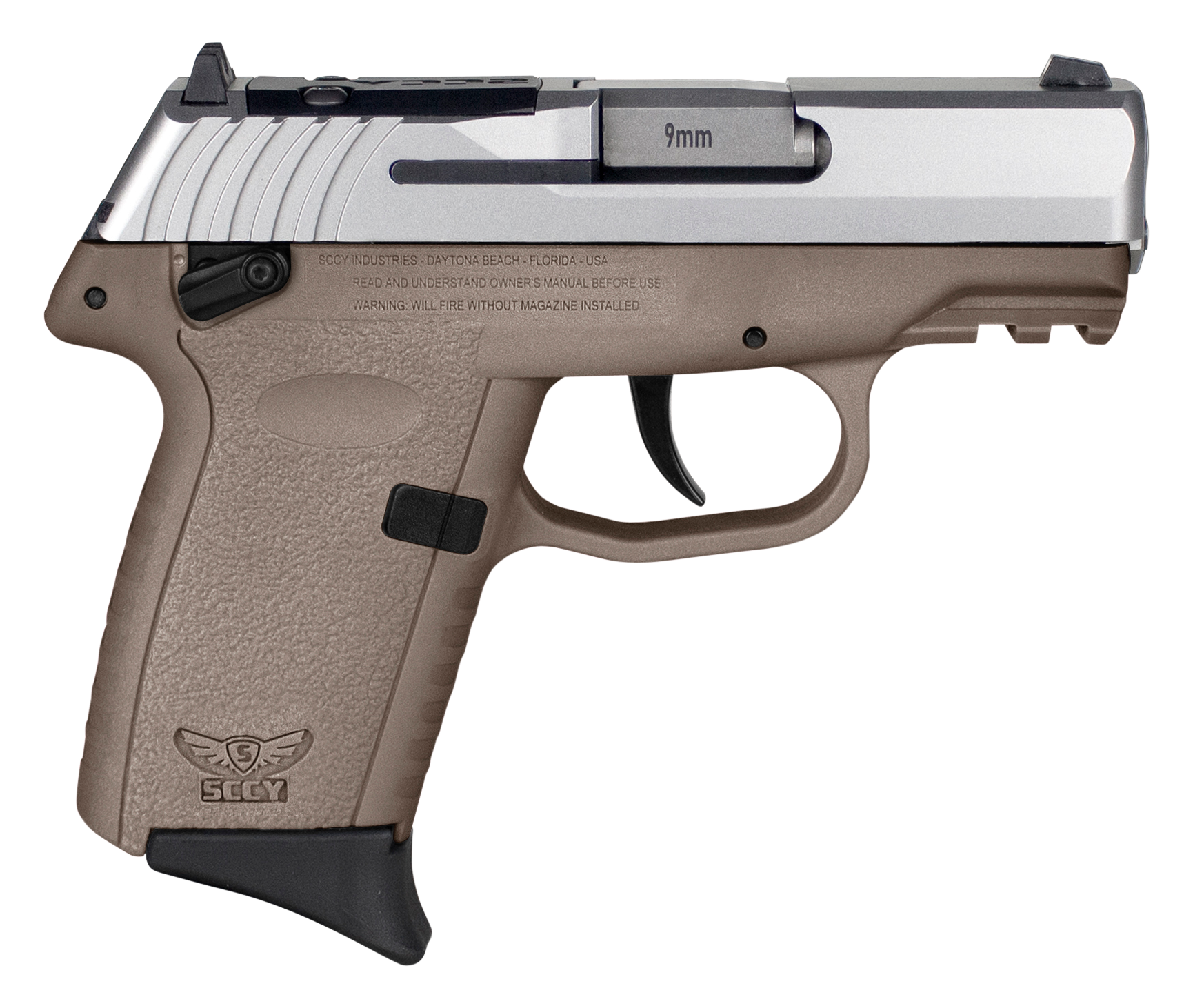 SCCY CPX-1 Gen 3 9mm3.1" 10rd Silver/FDE - CPX-1TTDERDRG3