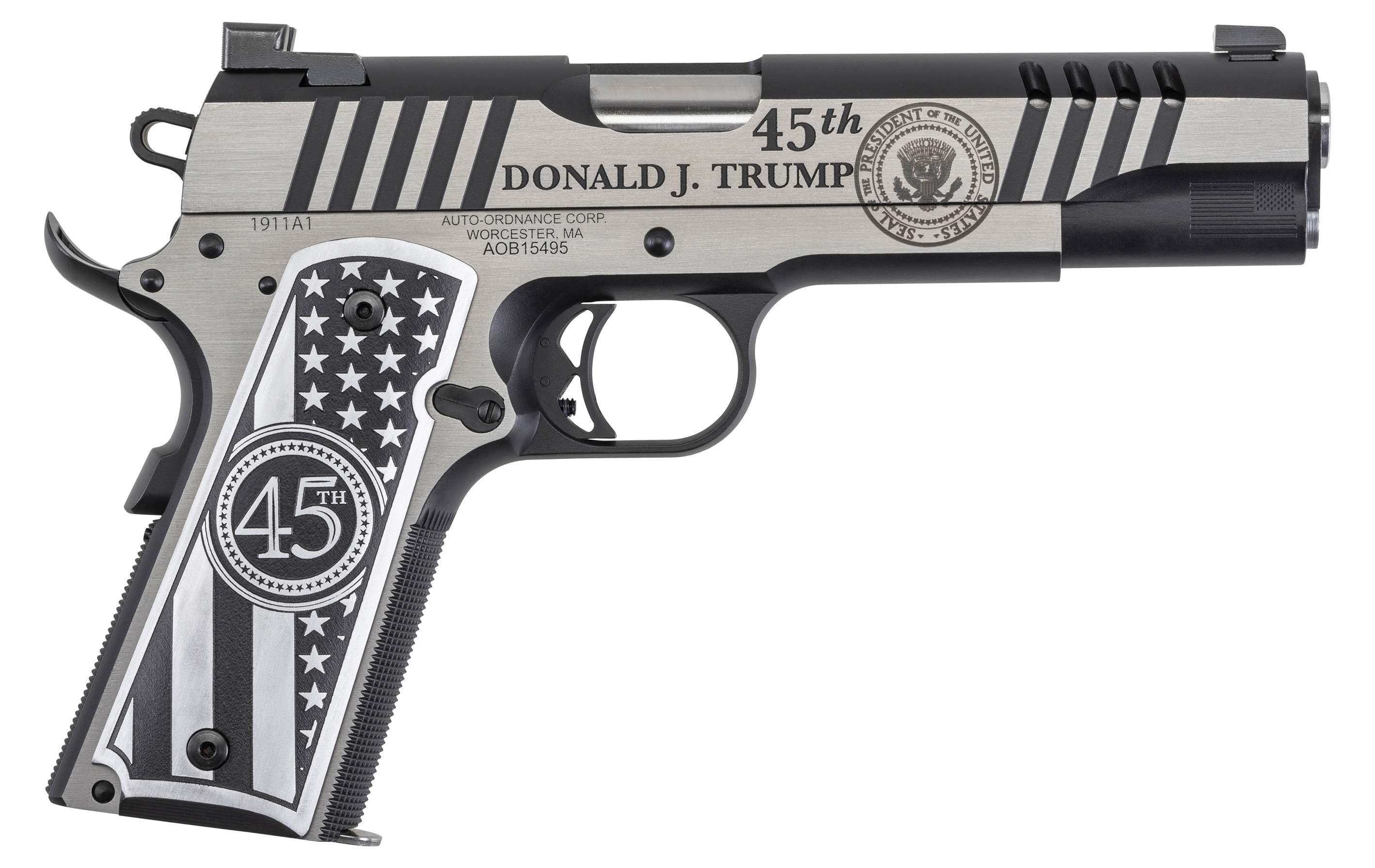 Auto-Ordnance 1911 Trump One .45 ACP 5" 7rds Stainless - 1911TCAC14