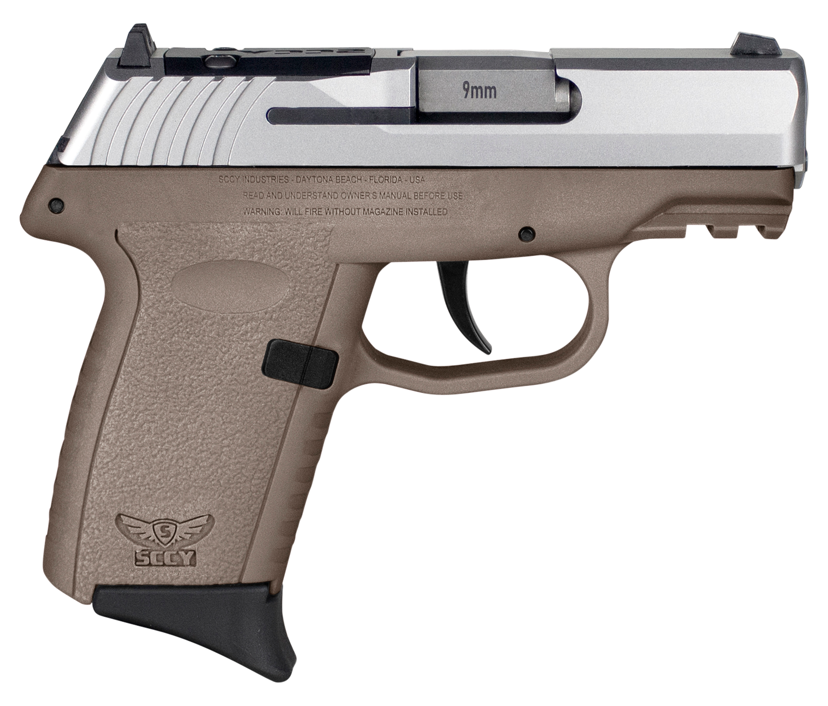 SCCY CPX-2 9mm 3.1" 10rd Silver/FDE - CPX-2TTDEG3