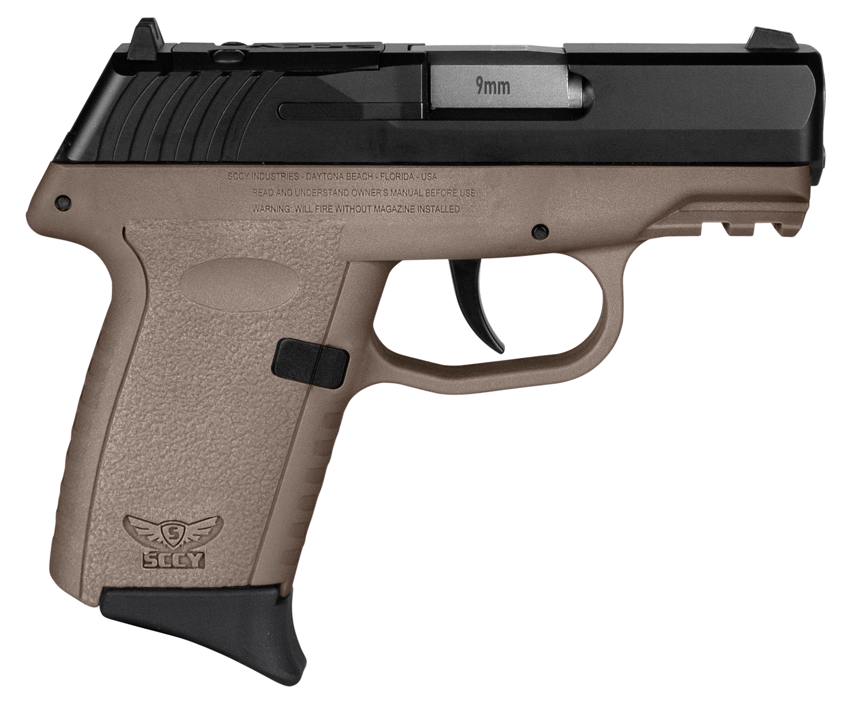 SCCY CPX-2 9mm 3.1" 10rd Blk/FDE - CPX-2CBDERDRG3