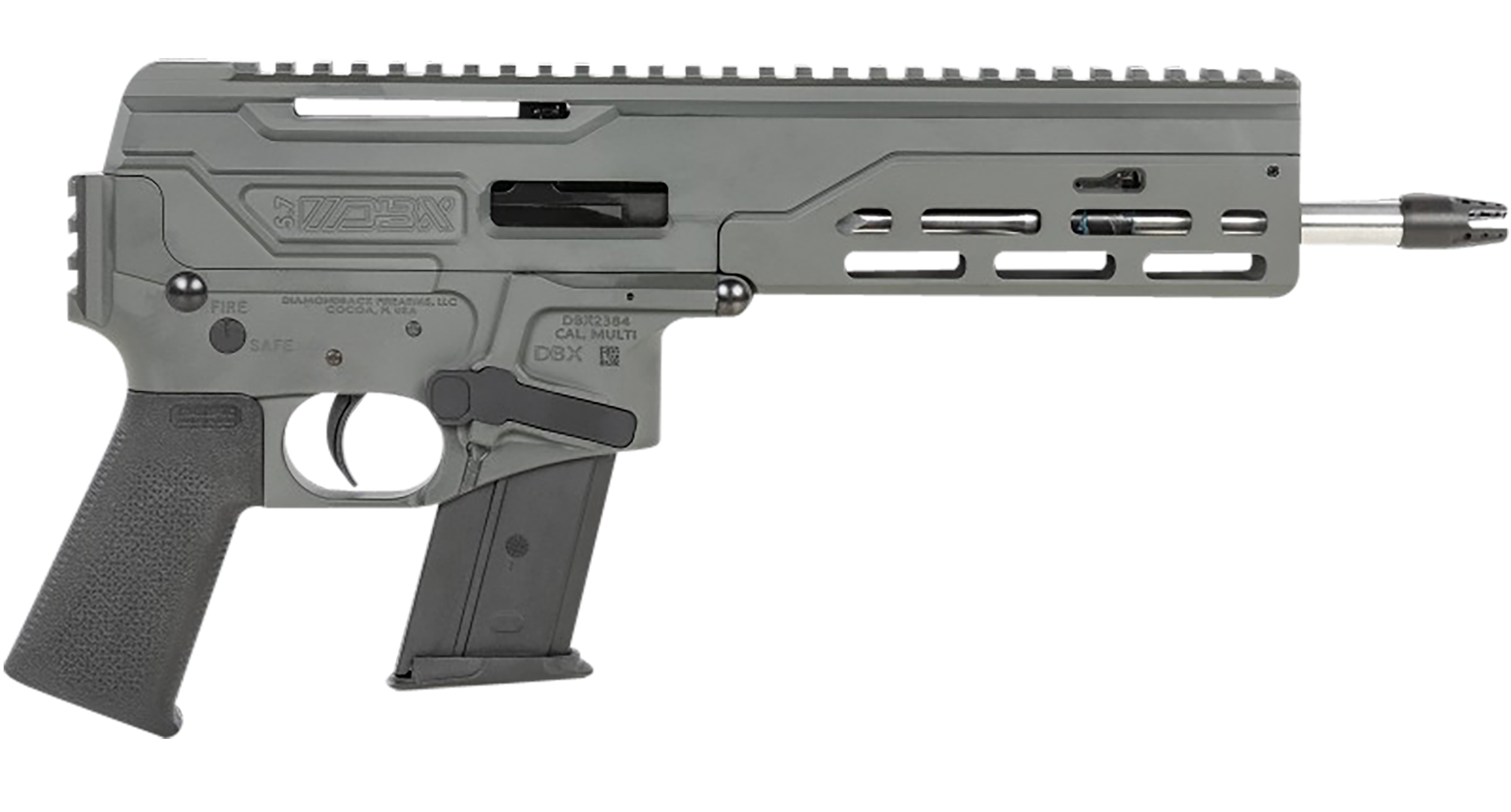 Diamondback DBX57 5.7x28mm Semi-Auto Tactical Pistol 8" Barrel Gray DB1614L051