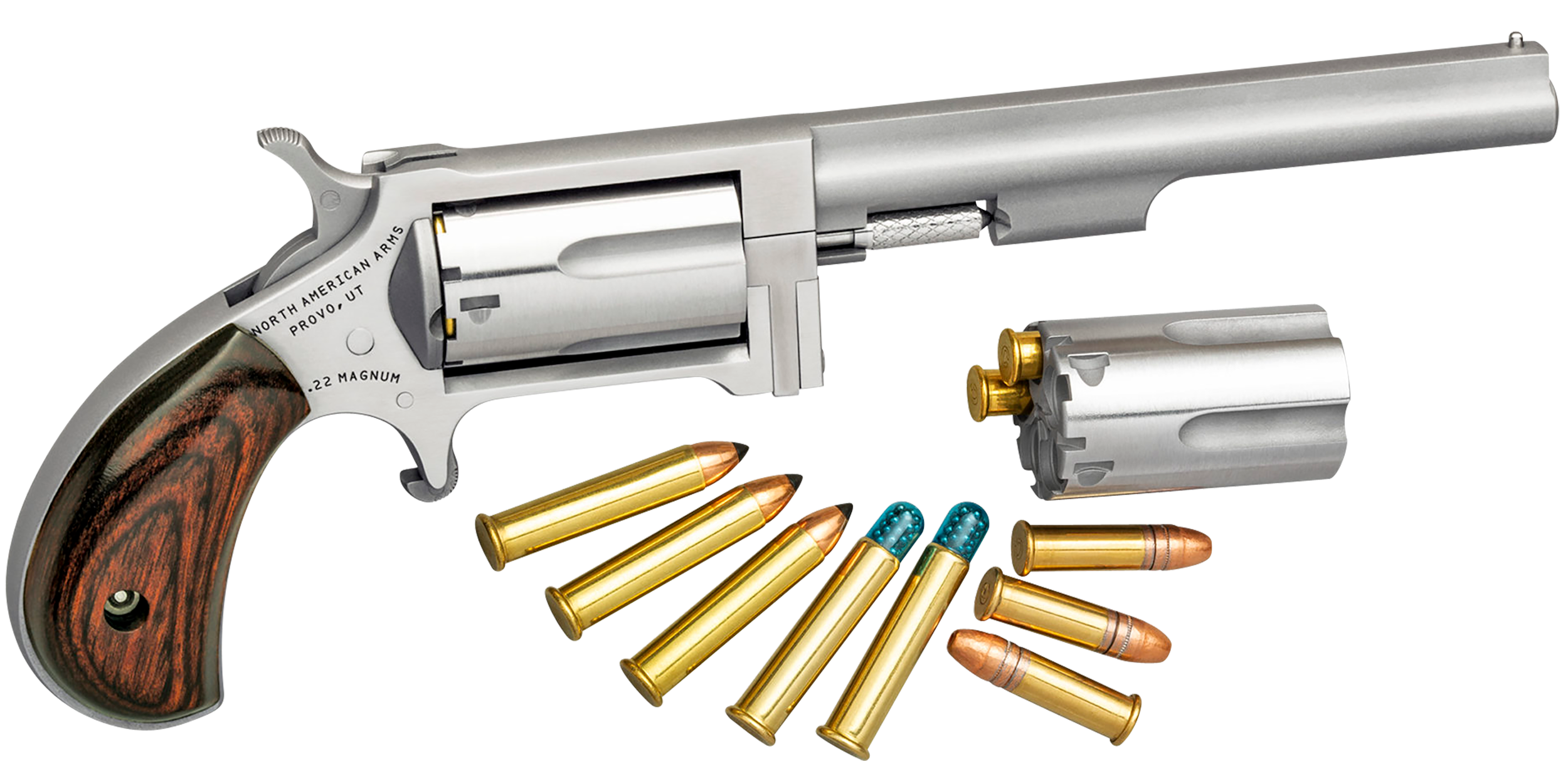 North American Arms Sidewinder Small 4" .22 Mag/.22lr Revolver SS