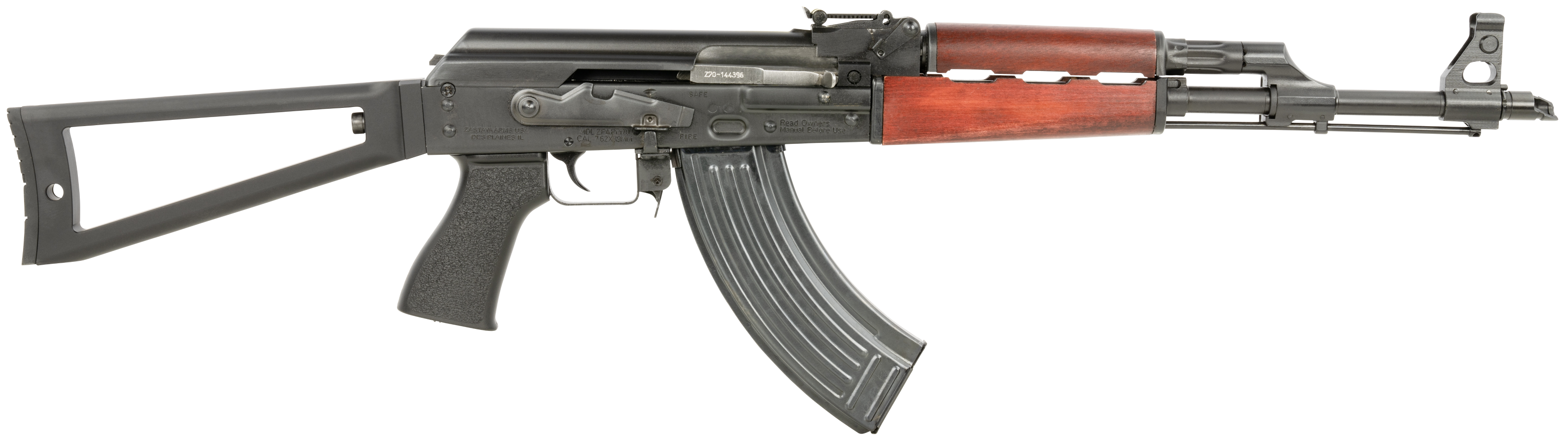 Zastava ZPAP M70 Triangle Stock 7.62x39 AK-47 Rifle Red Wood - ZR7762RT