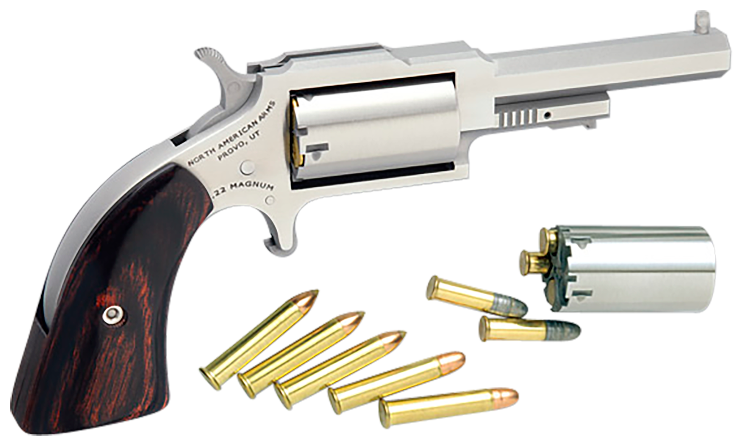 North American Arms 22 LR 5 rd Revolver Stainless - NAA-1860-250C
