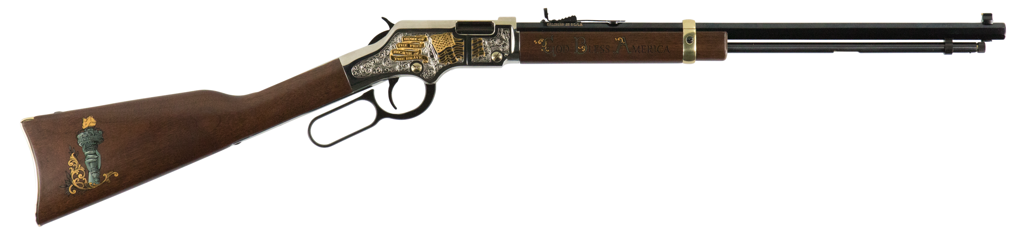 Henry God Bless America Edition Golden Boy .22 S/l/lr Lever Action Brown