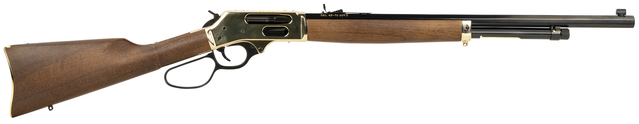 Henry Brass Side Gate .45-70 22" 4rd Lever Action Brass - H010BG