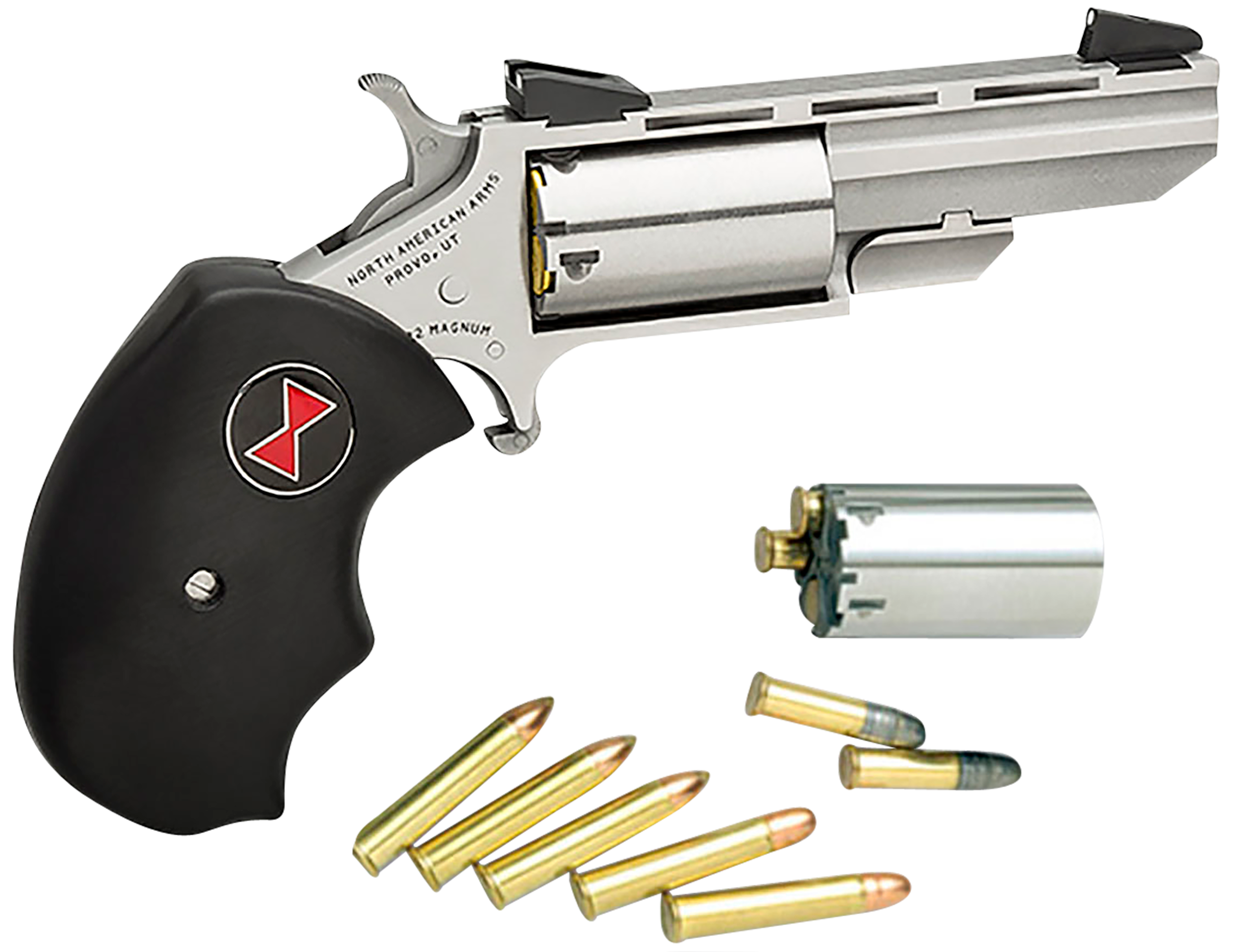 North American Arms Black Widow Compact .22 Mag/.22lr Revolver SS - BWC