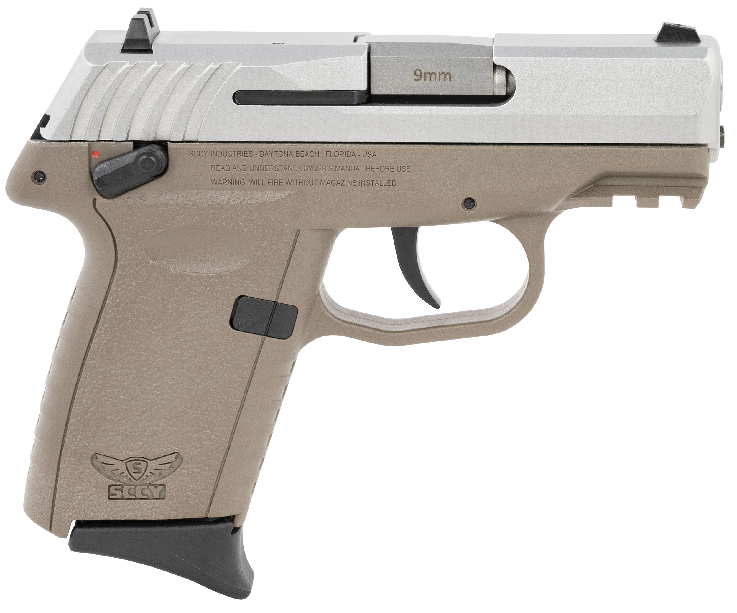 SCCY CPX-1 Gen 3 9mm 3.1" 10rd Silver/FDE - CPX-1TTDEG3