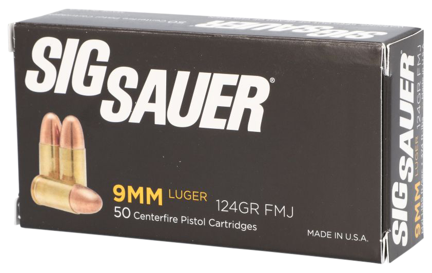Sig Sauer Elite Performance Ammunition 9mm Luger 124 Grain Full Metal Jacket