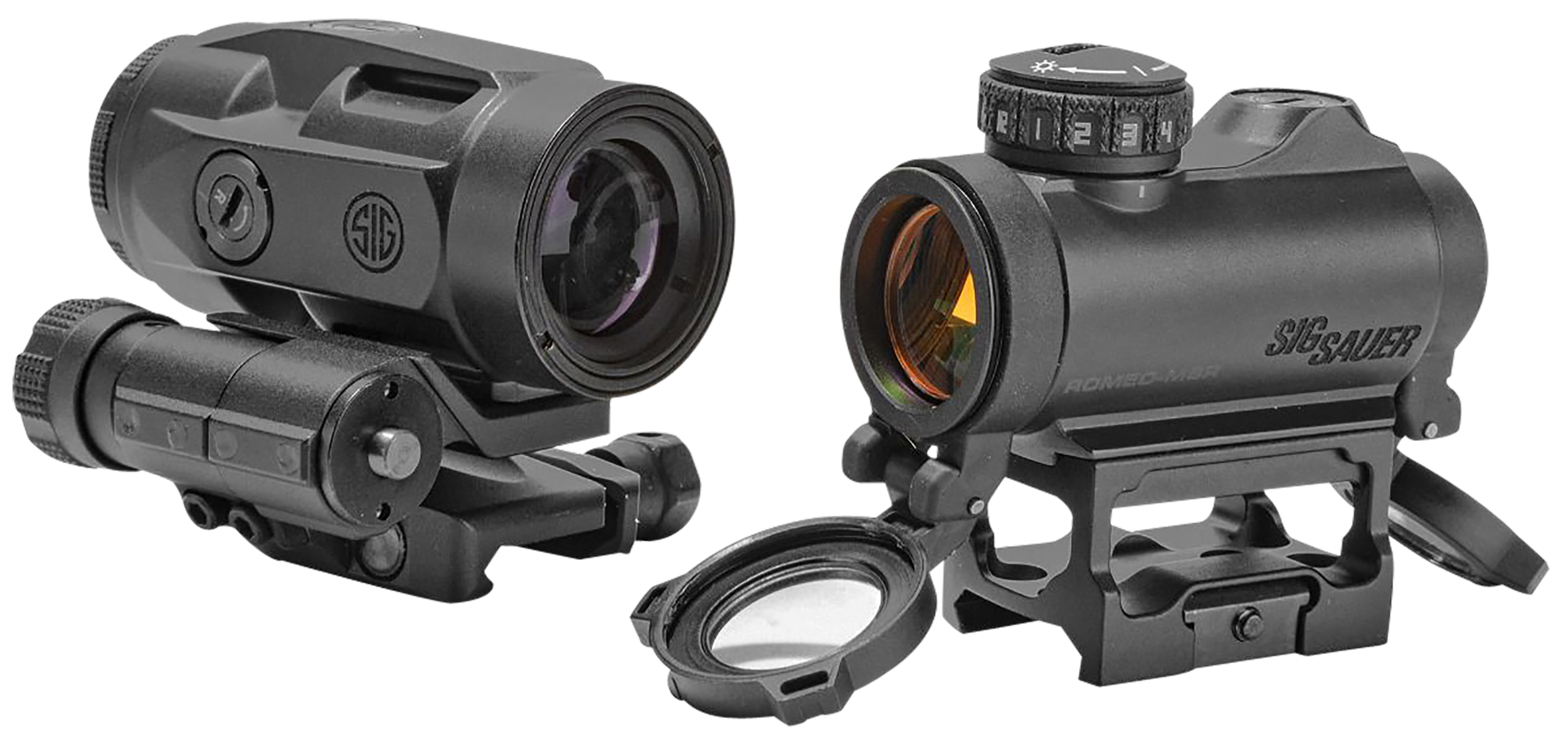 Sig Sauer Electro-Optics SORJ72501 ROMEO MSR and JULIET5-MICRO Black 1x/5x 20mm/24mm 2 MOA Red Dot Illuminated Reticle