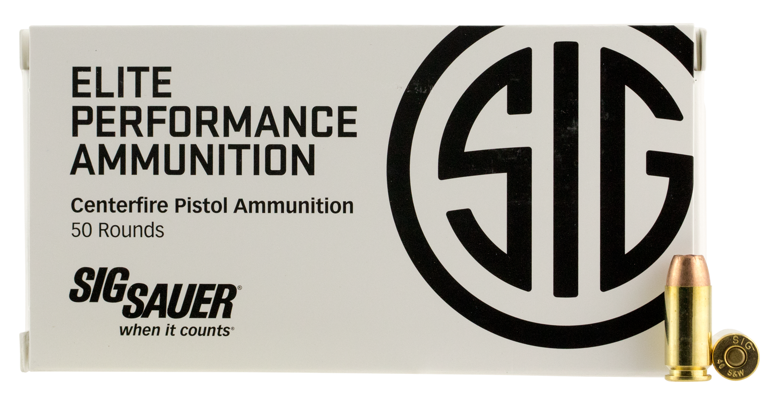 Sig Sauer E40SW150 Elite Defense40 S&W 165 gr V-Crown Jacketed Hollow Point (VJHP) 50 Per Box/10 Cs