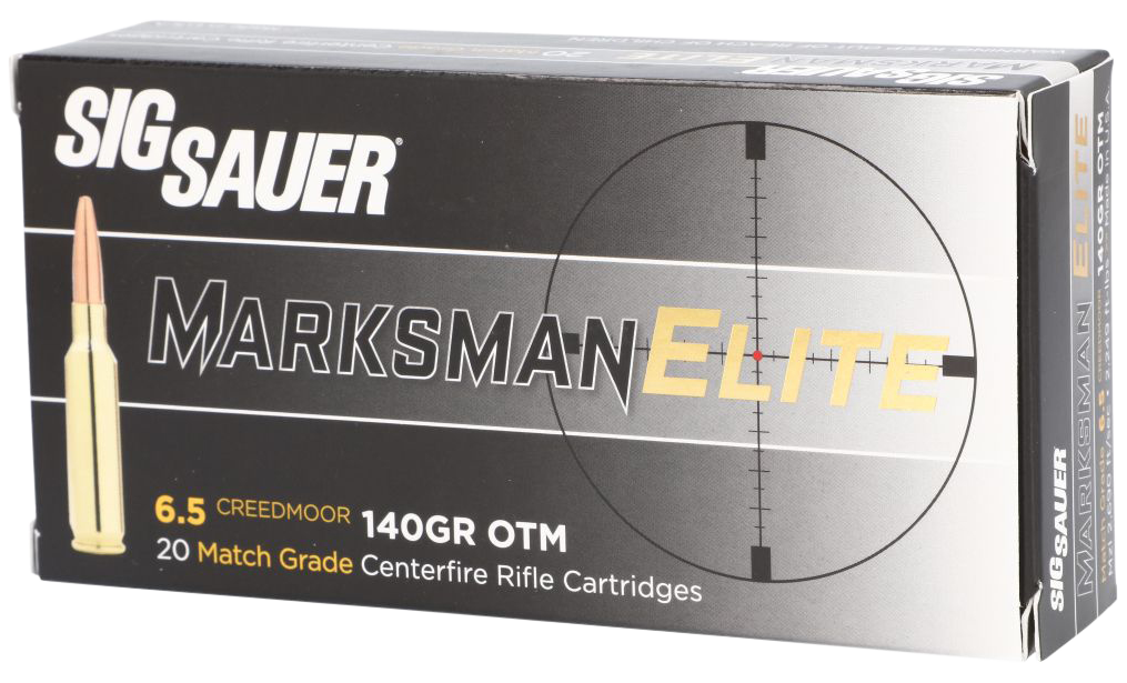 Sig Sauer E65CM120 Marksman Elite6.5 Creedmoor 140 gr 2690 fps Open Tip Match (OTM) 20 Bx/10 Cs