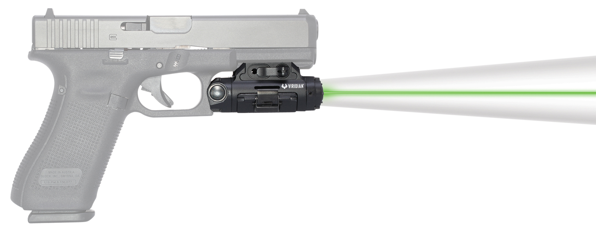 Viridian 9300015 X5L Gen3 Laser/Tactical Light Combo 5mW Green Laser with 510-520nm Wavelength, ECR & 100 yds Day/2 mi Night Range, 500 Lumens Creed LED Light Black Finish for Rail Equipped Pistol