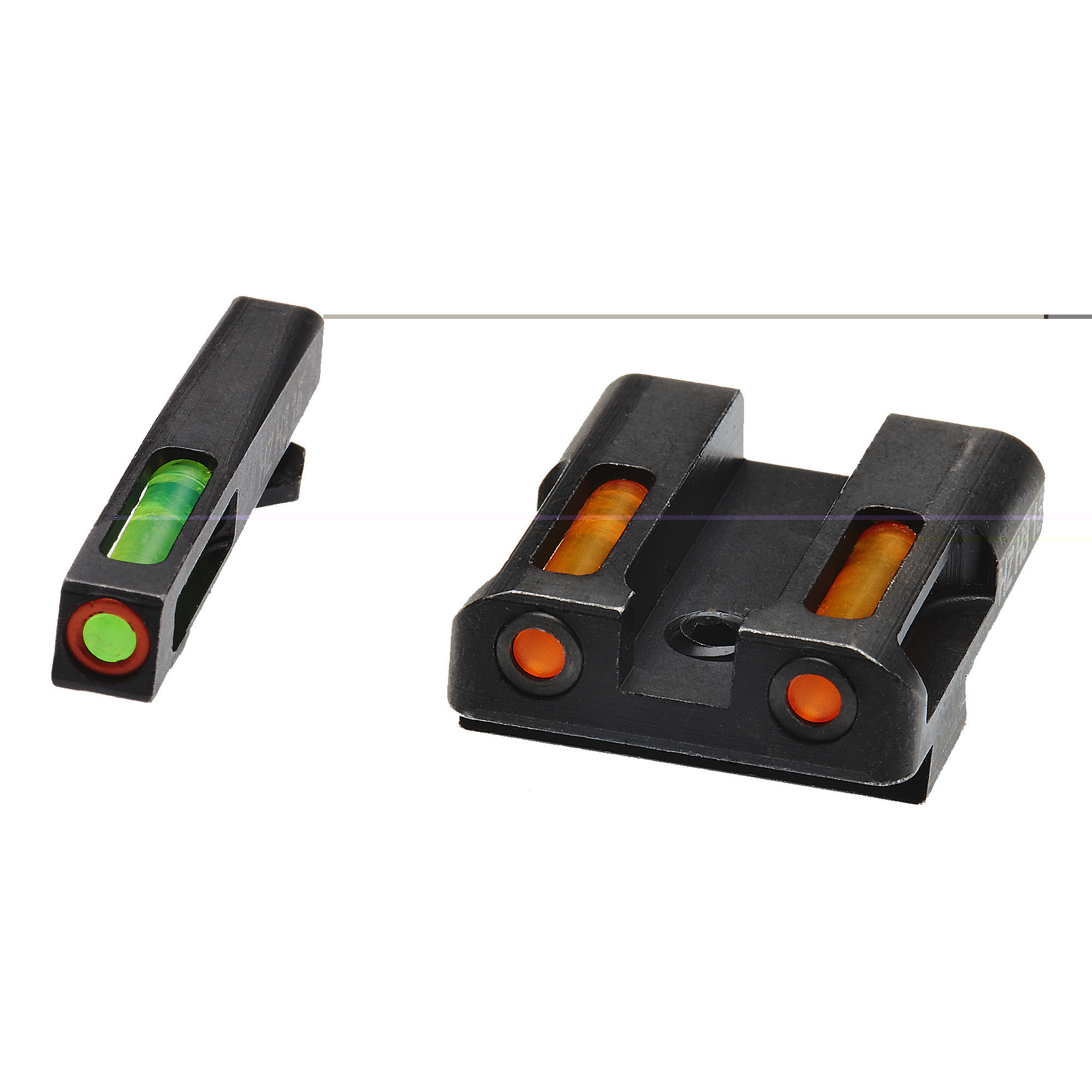 Hi-Viz LiteWave H3 Tritium/Litepipe Night Sights Green Front w/Orange Front Ring Orange Rear GLN625