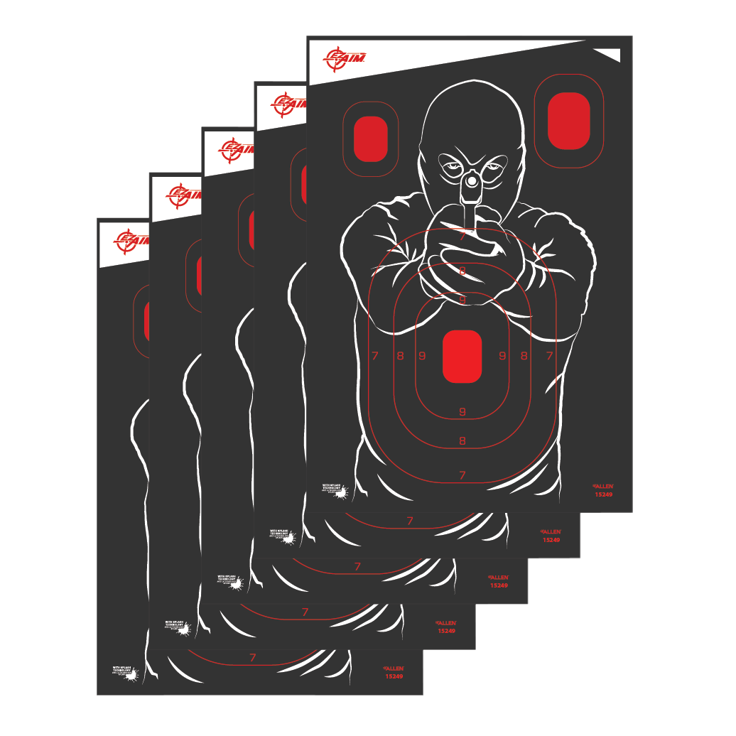 Allen 15249 EZ Aim Splash Non-Adhesive Paper 12" x 18" Silhouette/Bad Guy Black/Red 5 Pack