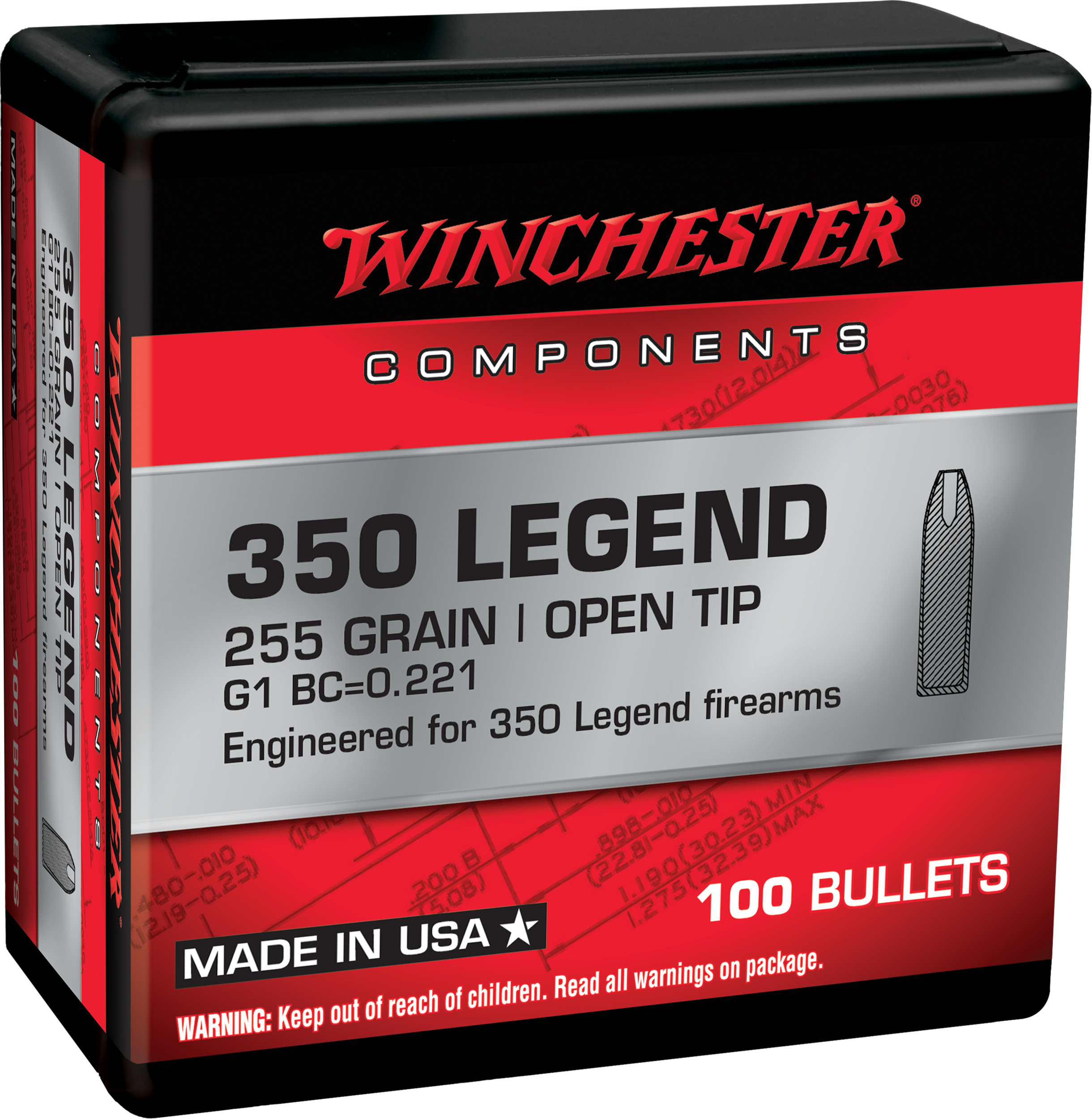 Winchester Ammo Win Wb350l255x 350 Legend 255 Fb Open Tip 100/10