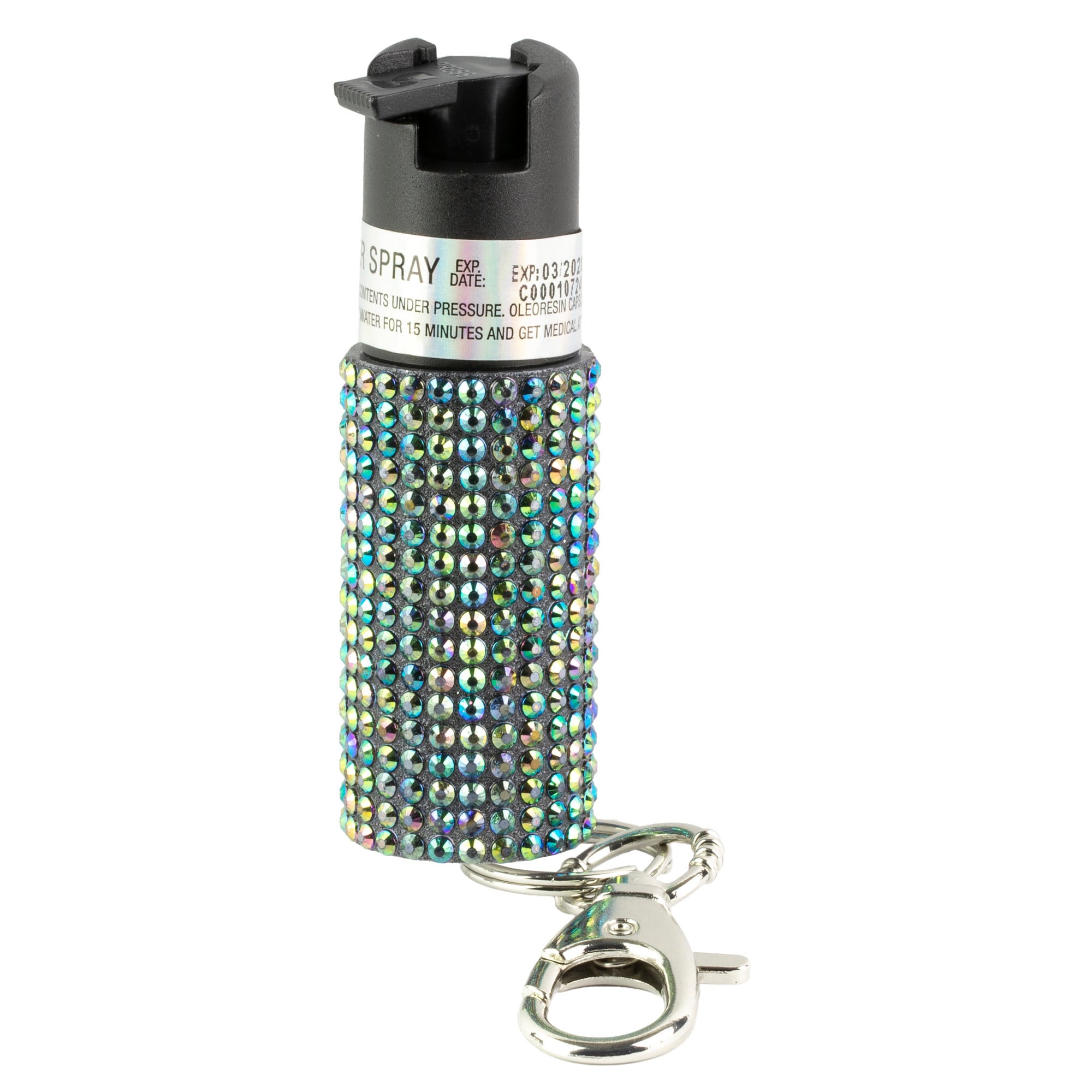 Sabre Jeweled Pepper Spray W/ Snap Clip/twist Lock Black