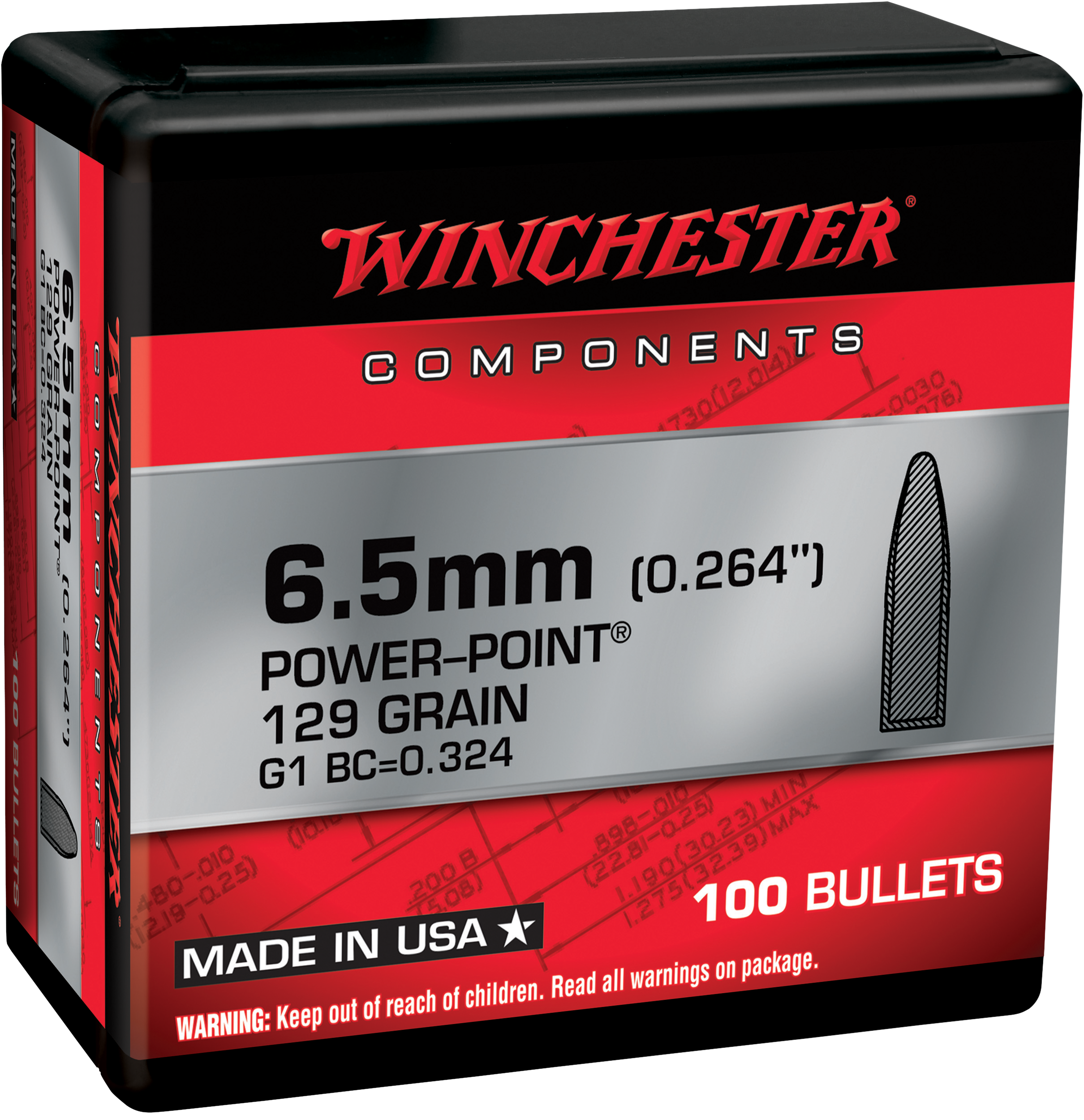 Winchester Ammo Power-point Win Wb65pp129x 6.5 Cm 129 Pp Retail 100/10