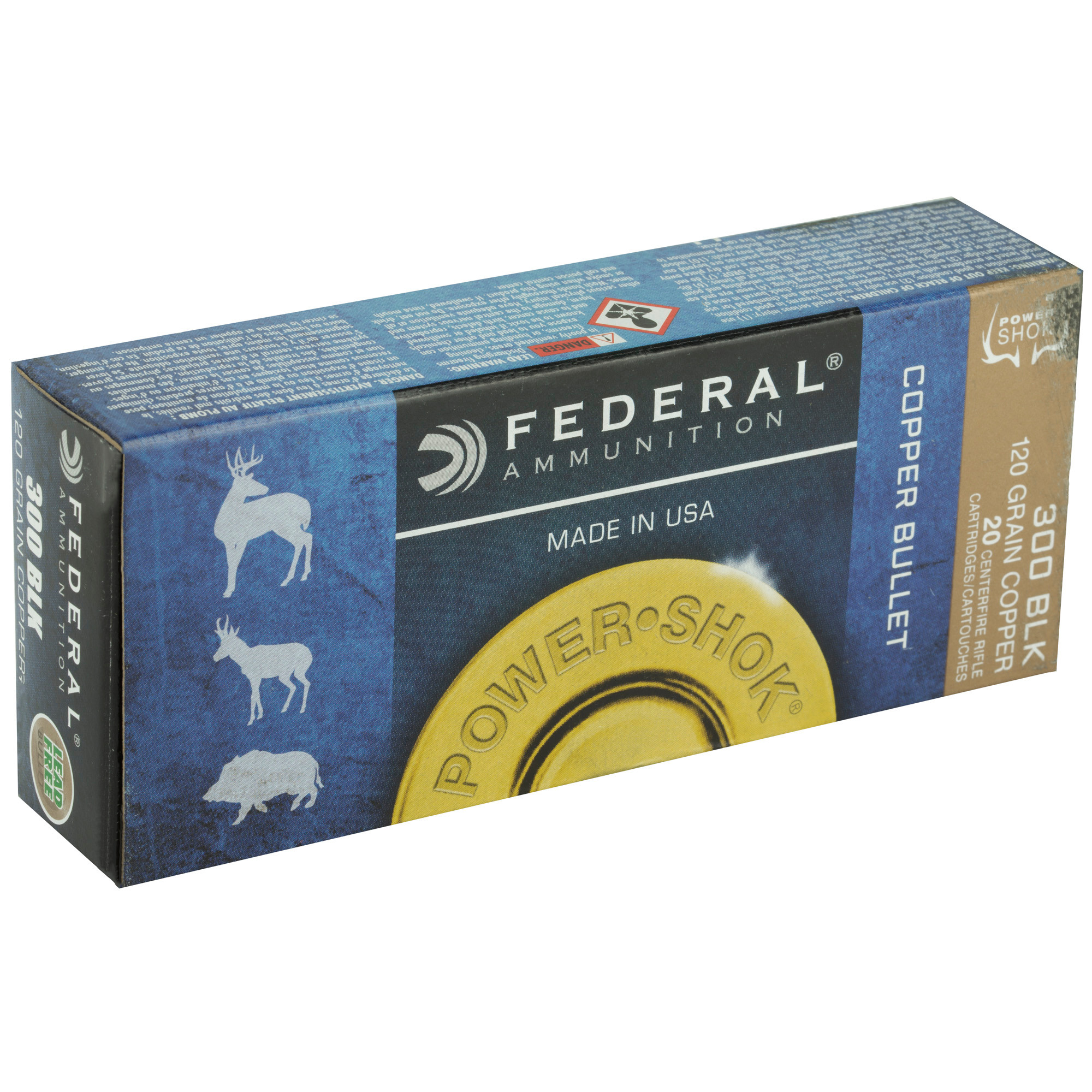 Federal Power-Shok Copper Rifle 300 Blackout 20rd Ammo