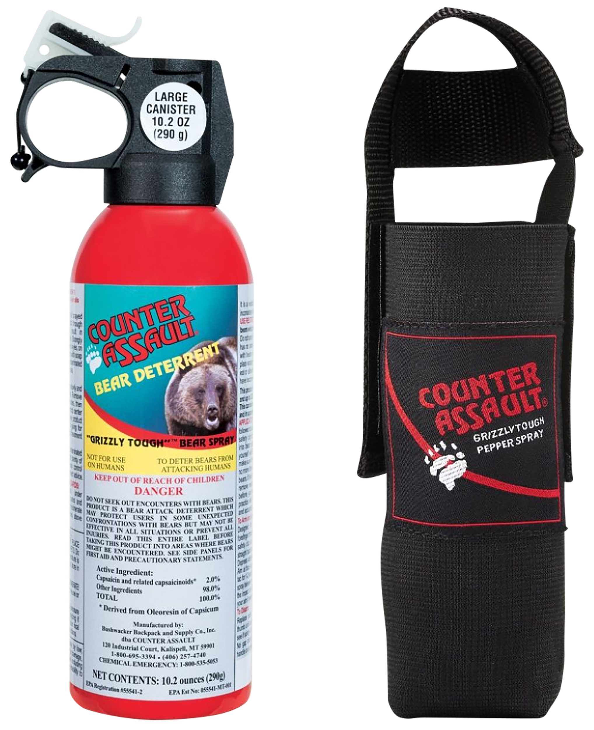 Counter Assault 15067035 Bear Sprayw/Holster 32 ft-7 Seconds Range 10.20 oz