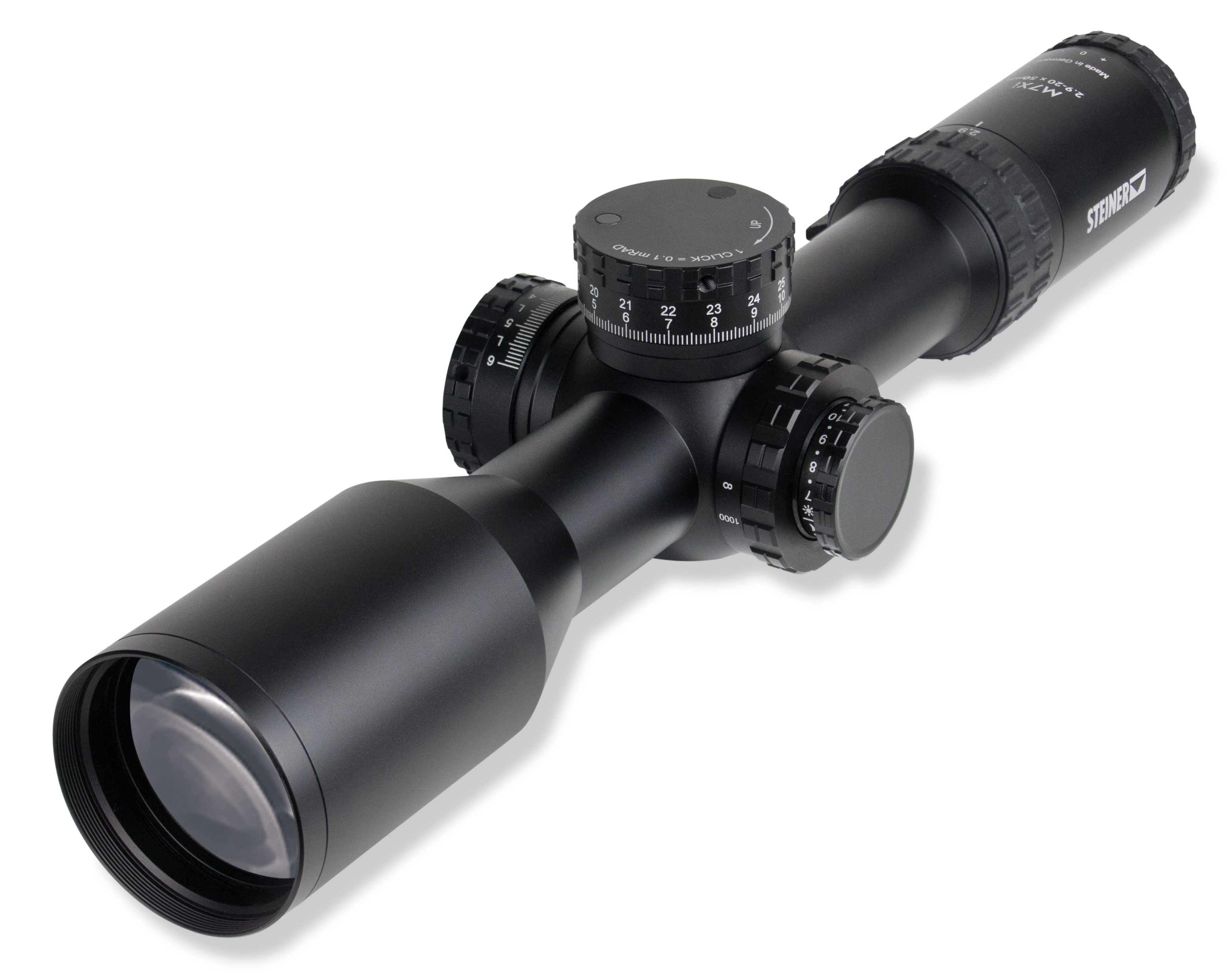 Steiner 2.9-20x50 M7Xi 34mm Rifle Scope Matte, Illuminated MSR 2, Side Focus, 1/p