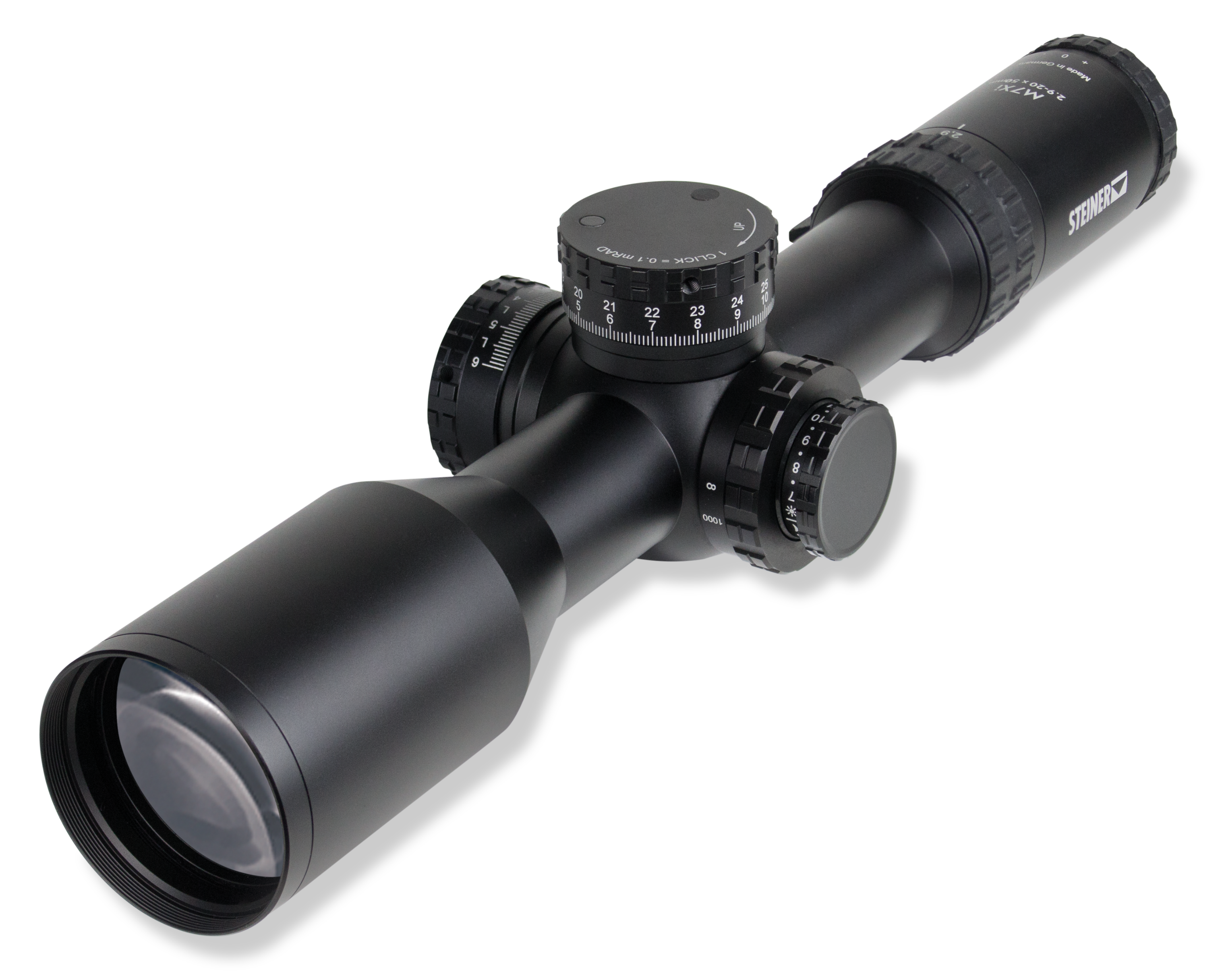 Steiner 2.9-20x50 M7Xi 34mm Rifle Scope Matte, Illuminated Tremor 3, Side Focus, 1/p