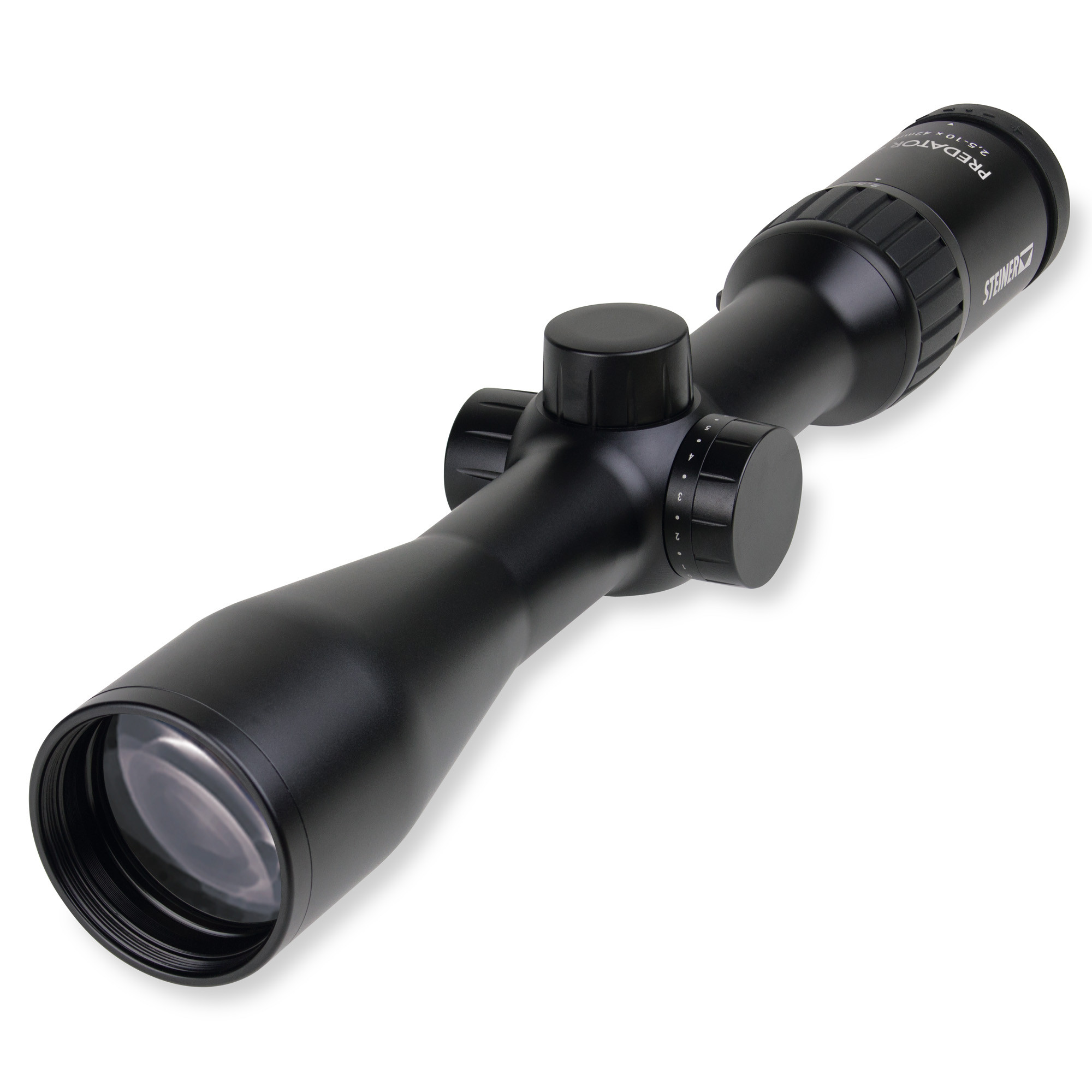 Steiner 8770 Predator 4 Black, 2.5-10x42mm, 30mm Tube, Second Focal Plane, Illuminated Ballistic E3 Reticle