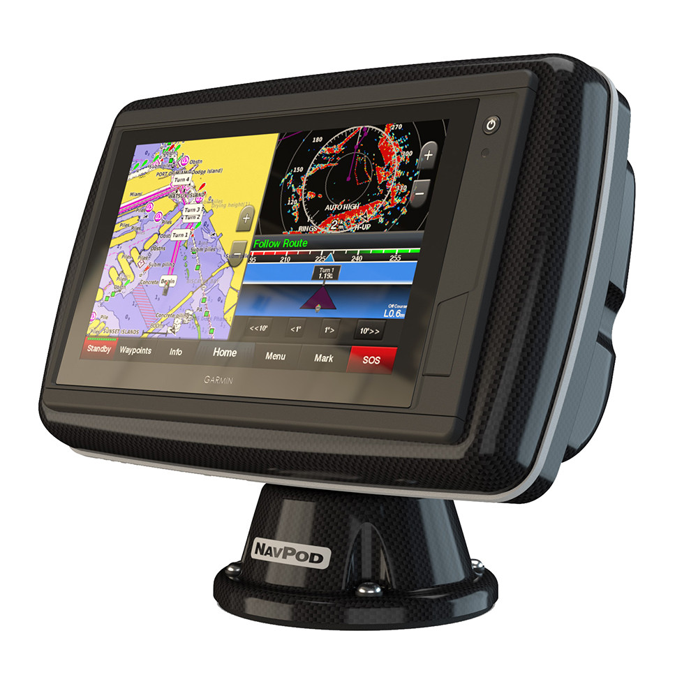NavPod PowerPod Pre-Cut f/Garmin GPSMAP∫ 942xs, 942, 922xs & 922 - Carbon Black